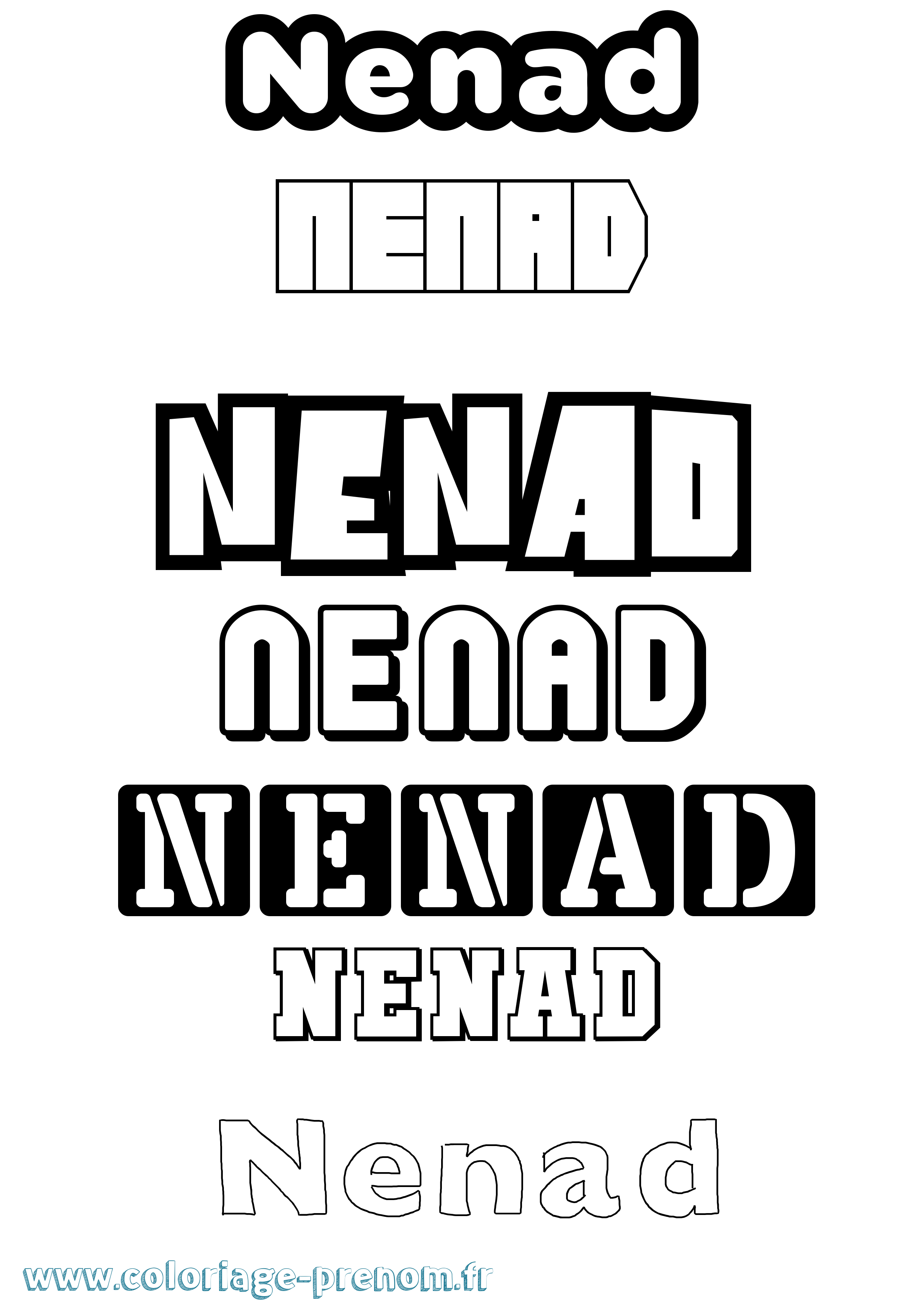 Coloriage Nenad Simple Coloriage prénom Nenad Simple
