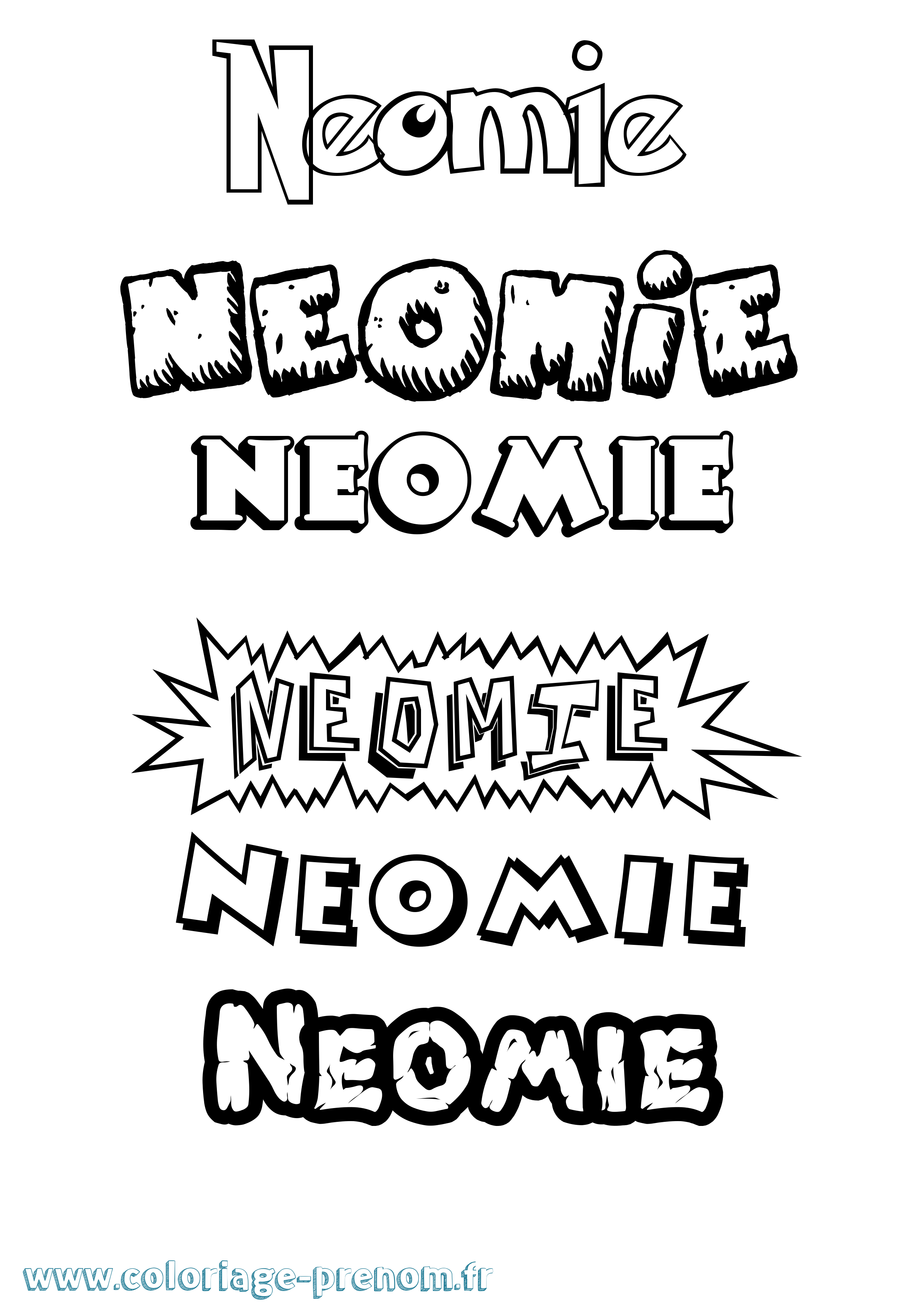 Coloriage Neomie Dessin Animé Coloriage prénom Neomie Dessin Animé