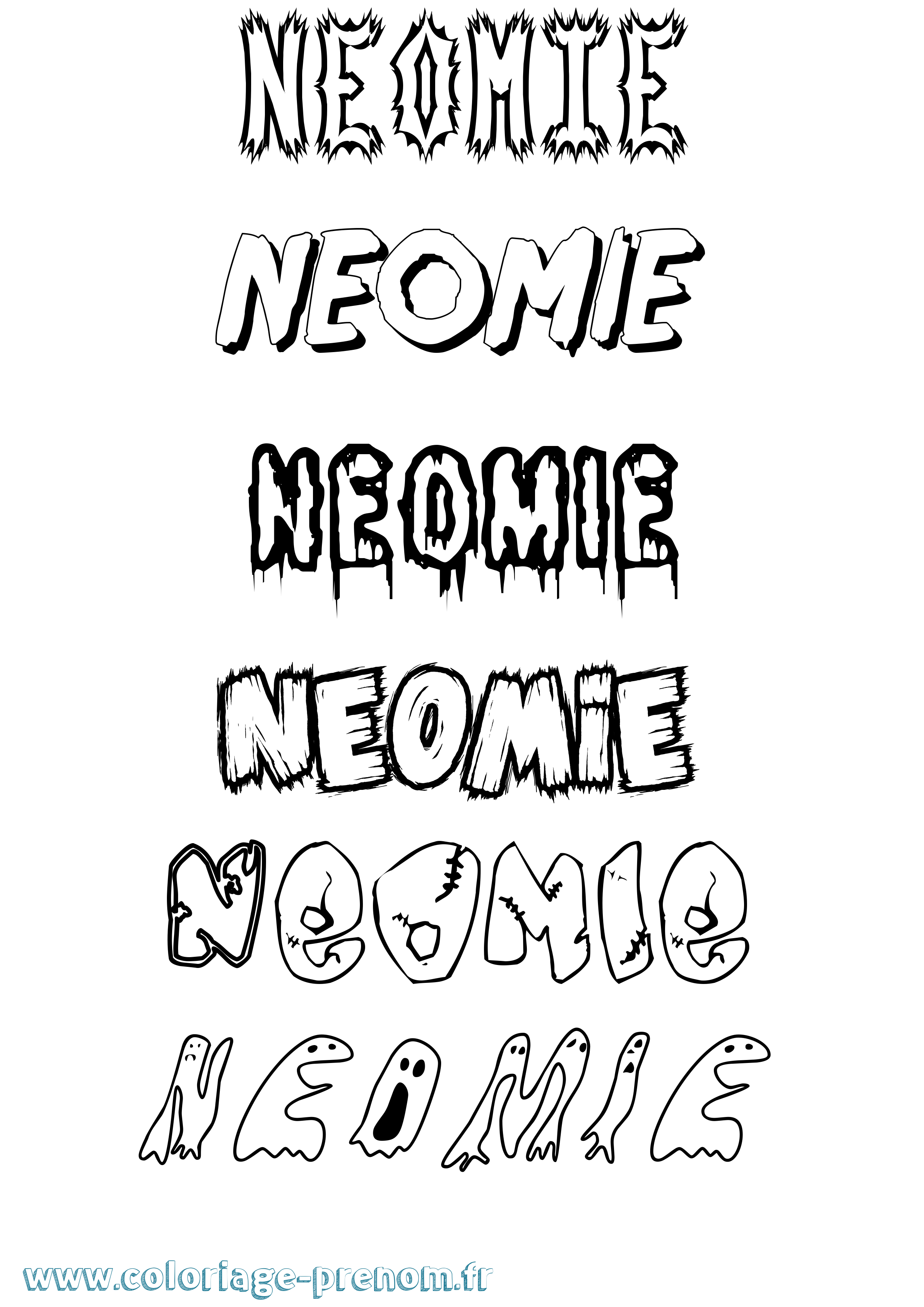 Coloriage Neomie Frisson Coloriage prénom Neomie Frisson