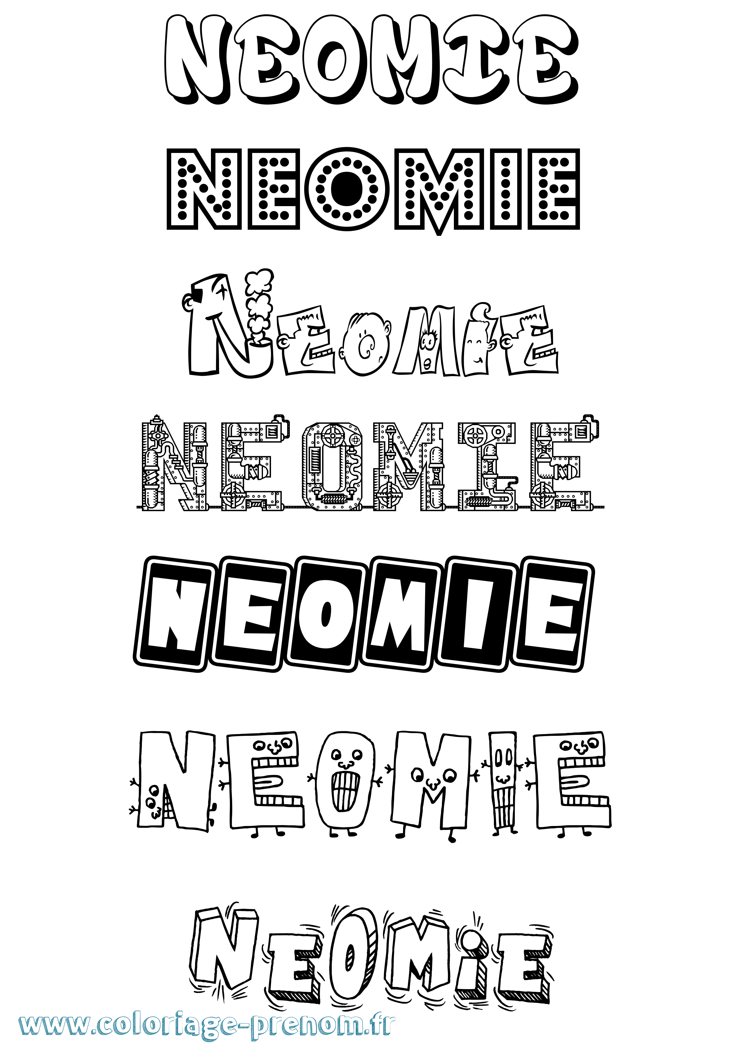 Coloriage Neomie Fun Coloriage prénom Neomie Fun