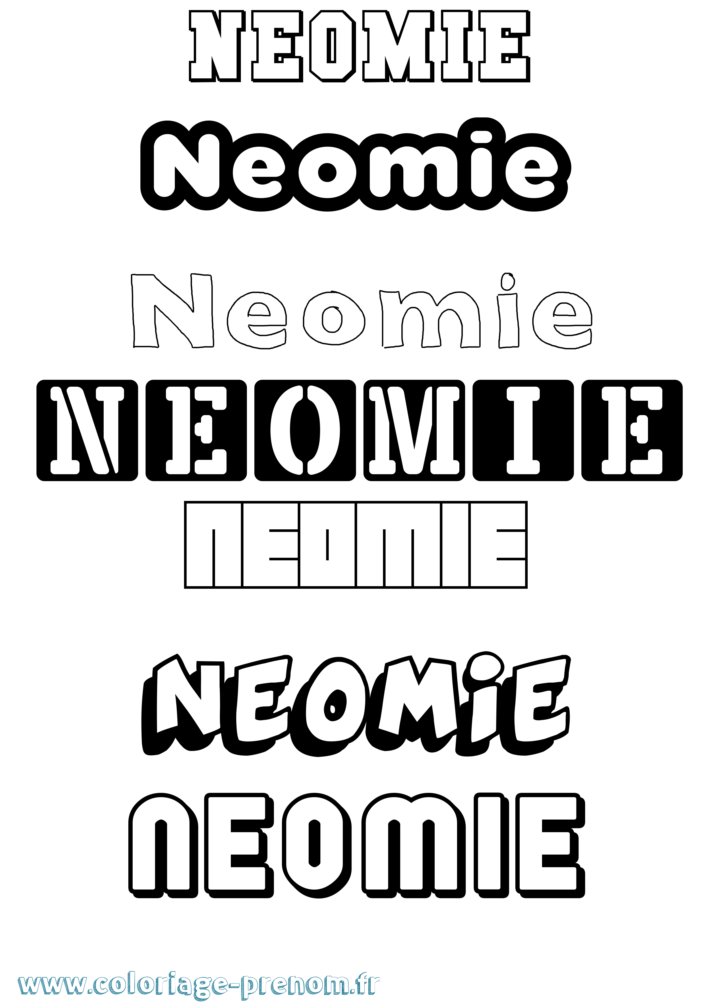 Coloriage Neomie Simple Coloriage prénom Neomie Simple