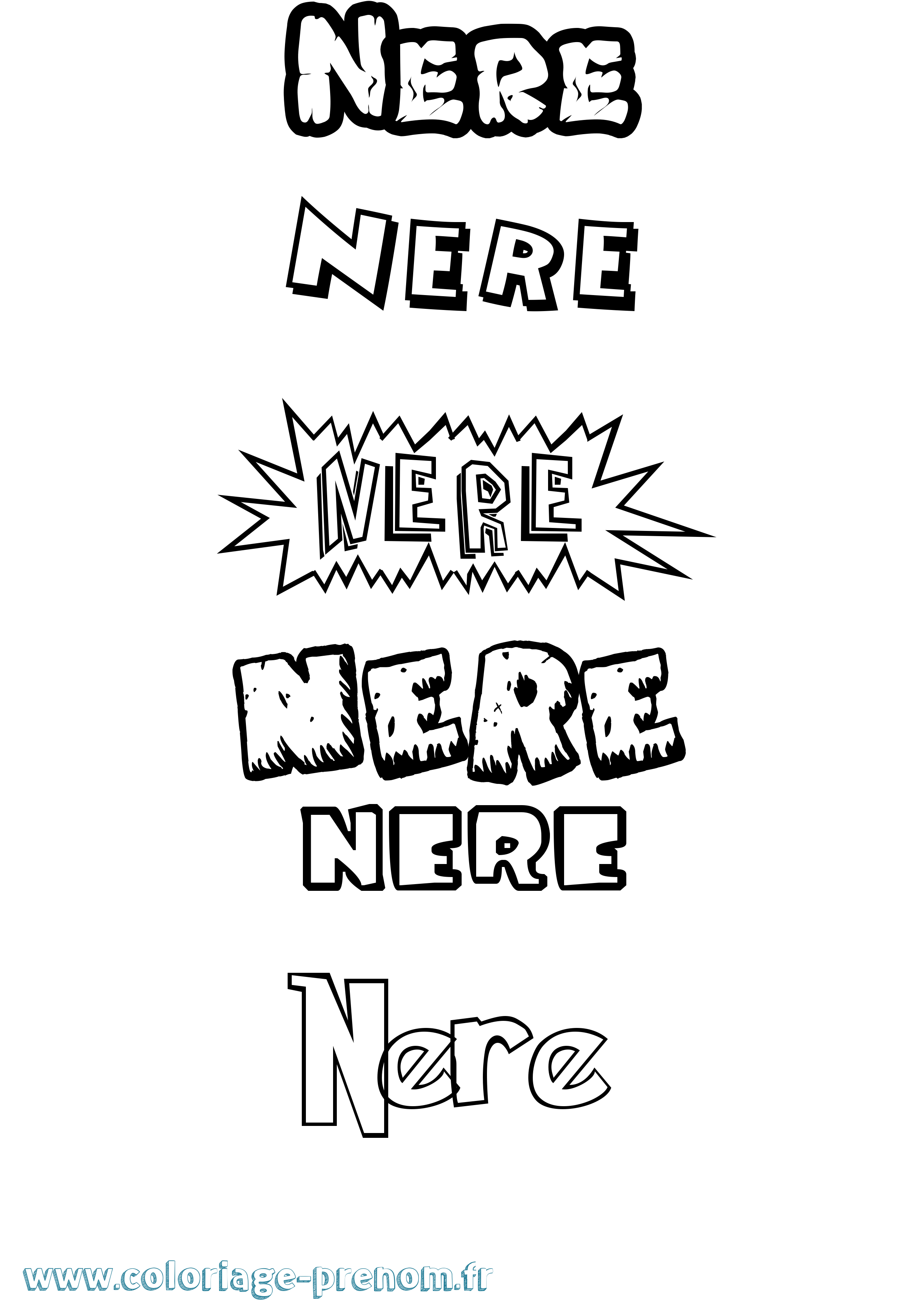 Coloriage Nere Dessin Animé Coloriage prénom Nere Dessin Animé