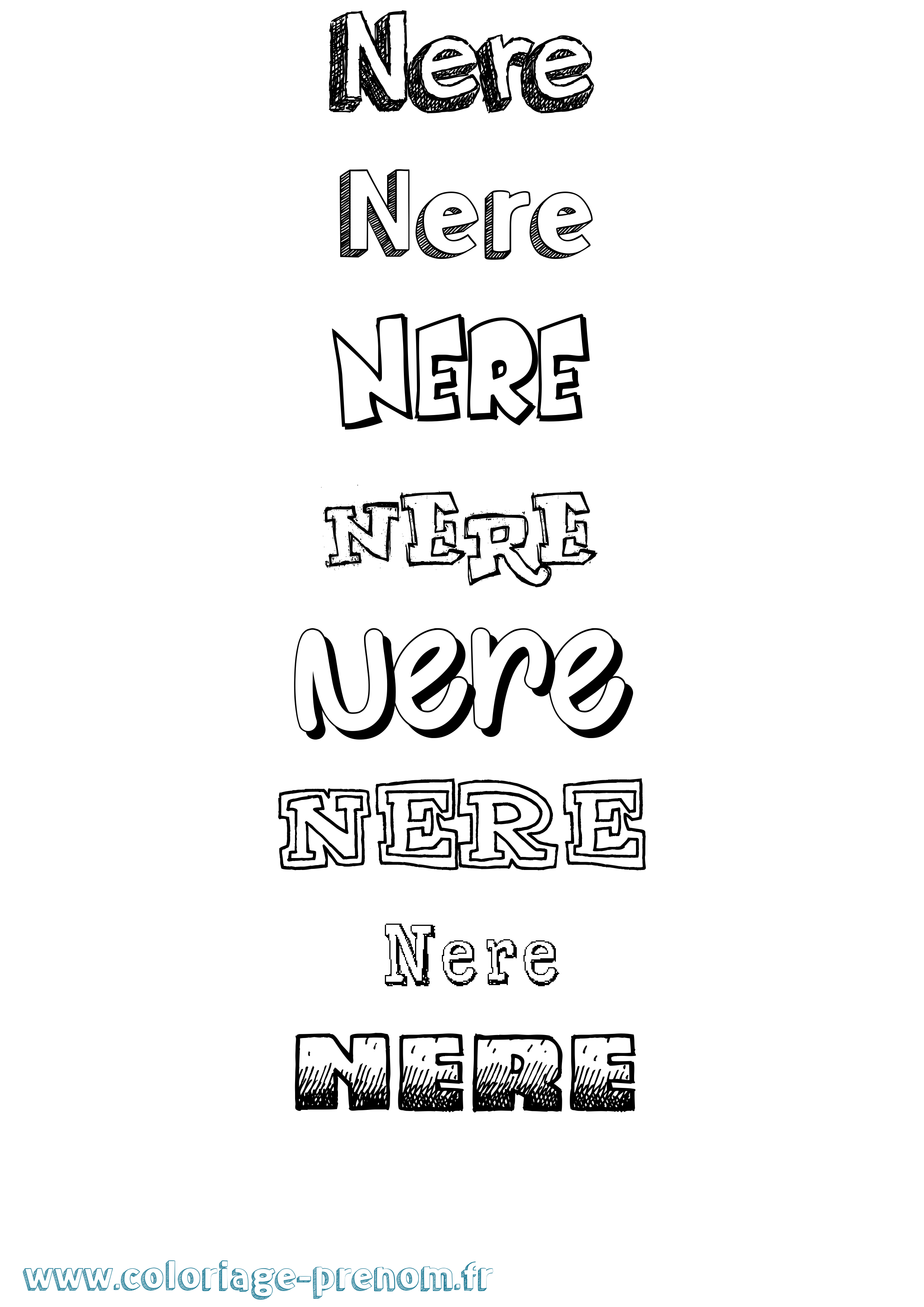 Coloriage Nere Dessiné Coloriage prénom Nere Dessiné
