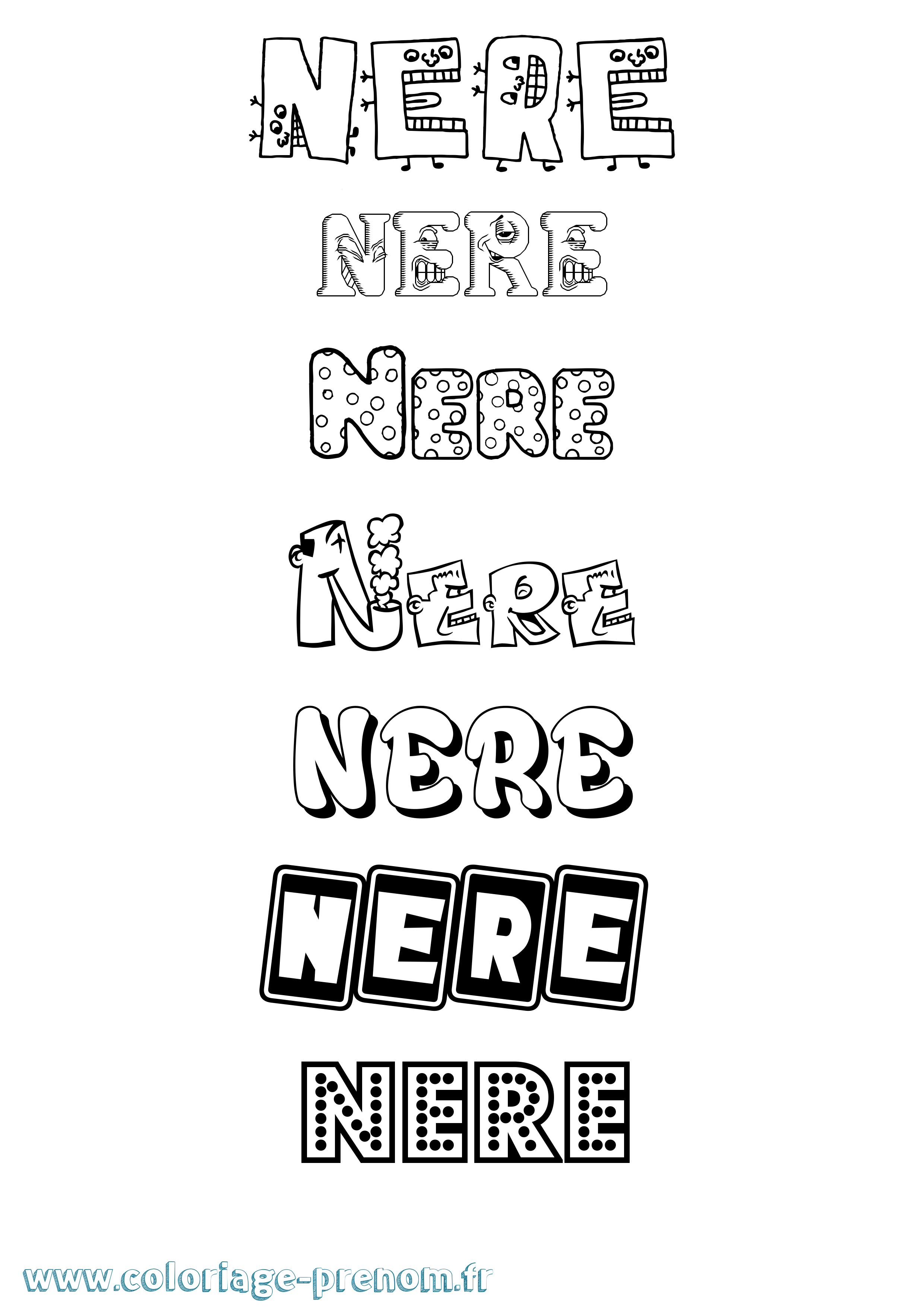 Coloriage Nere Fun Coloriage prénom Nere Fun