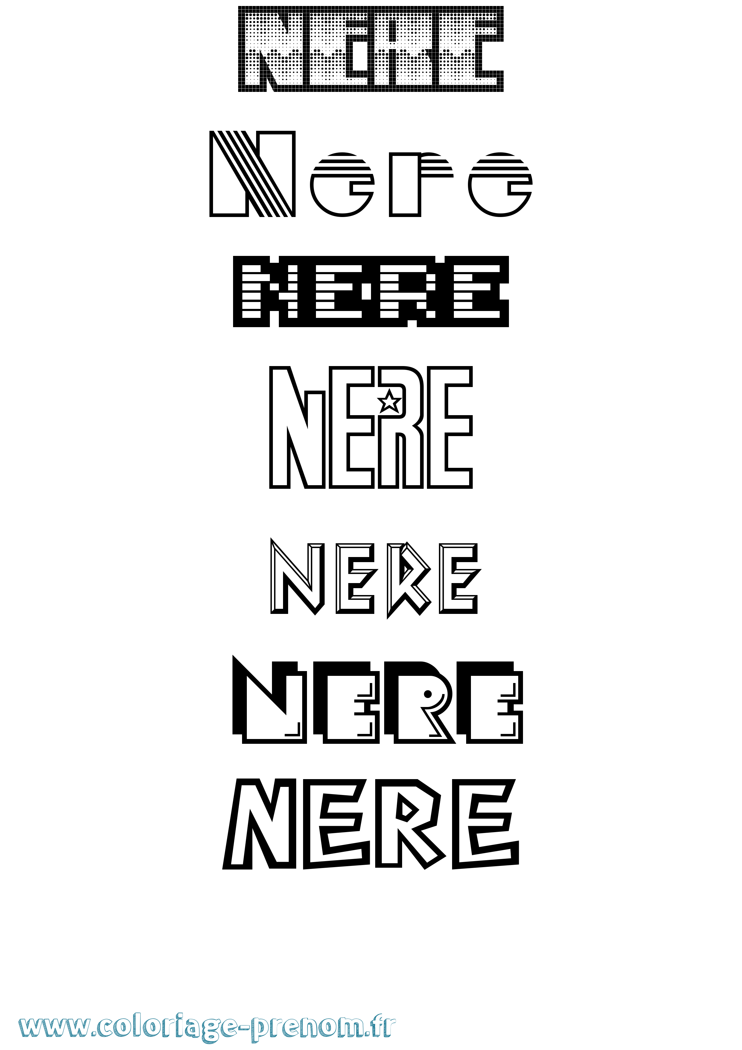 Coloriage Nere Jeux Vidéos Coloriage prénom Nere Jeux Vidéos