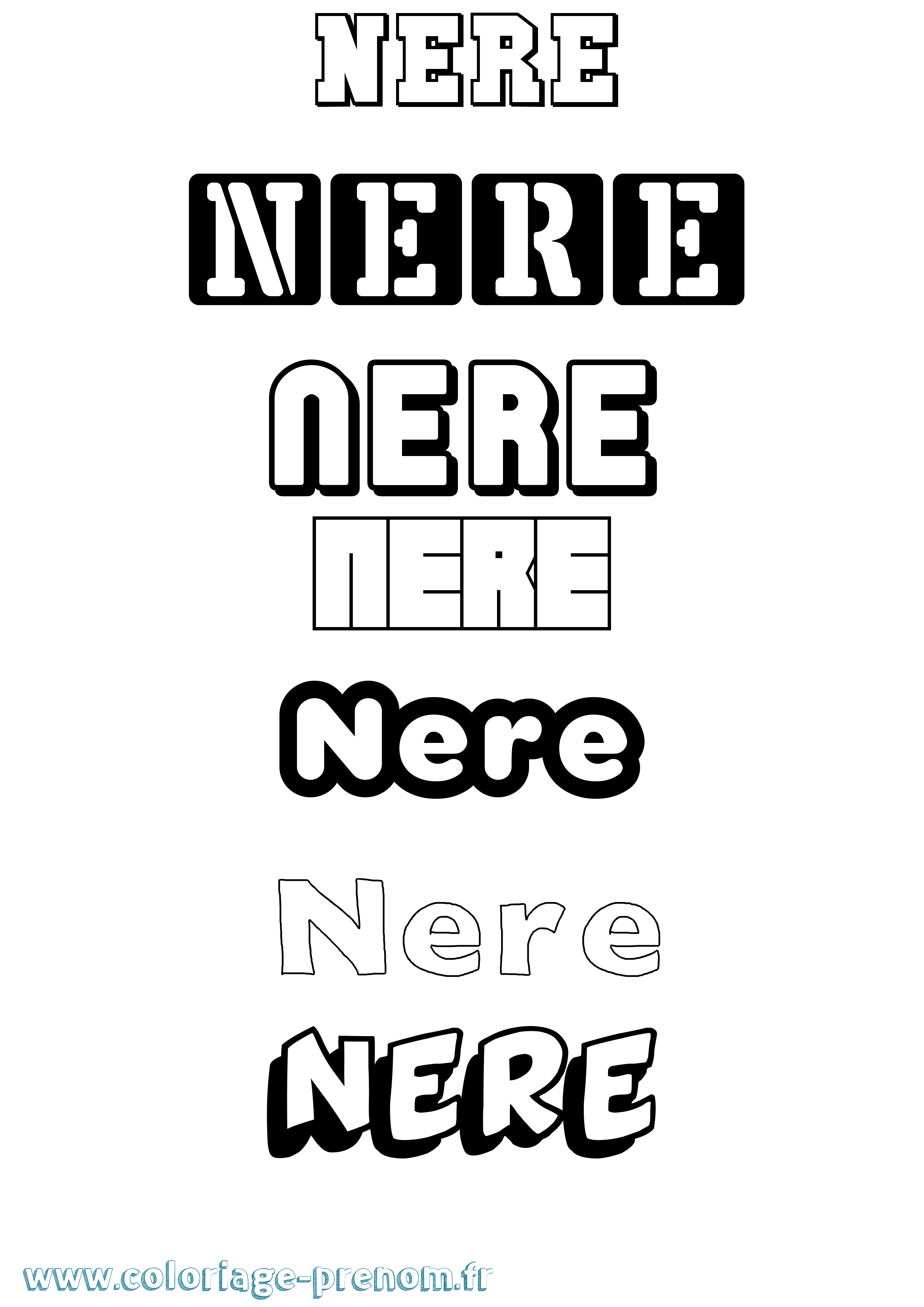Coloriage Nere Simple Coloriage prénom Nere Simple