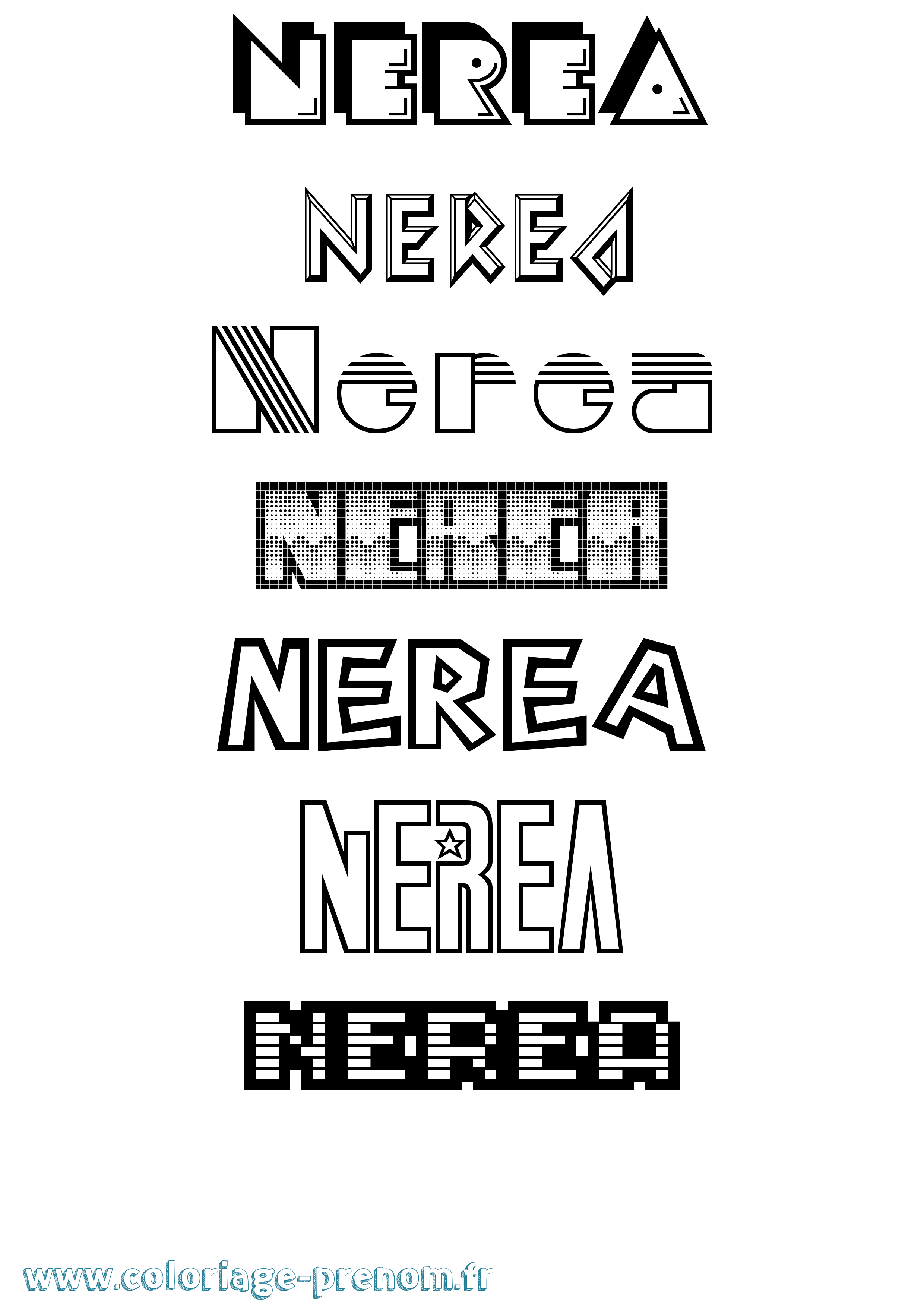 Coloriage Nerea Jeux Vidéos Coloriage prénom Nerea Jeux Vidéos