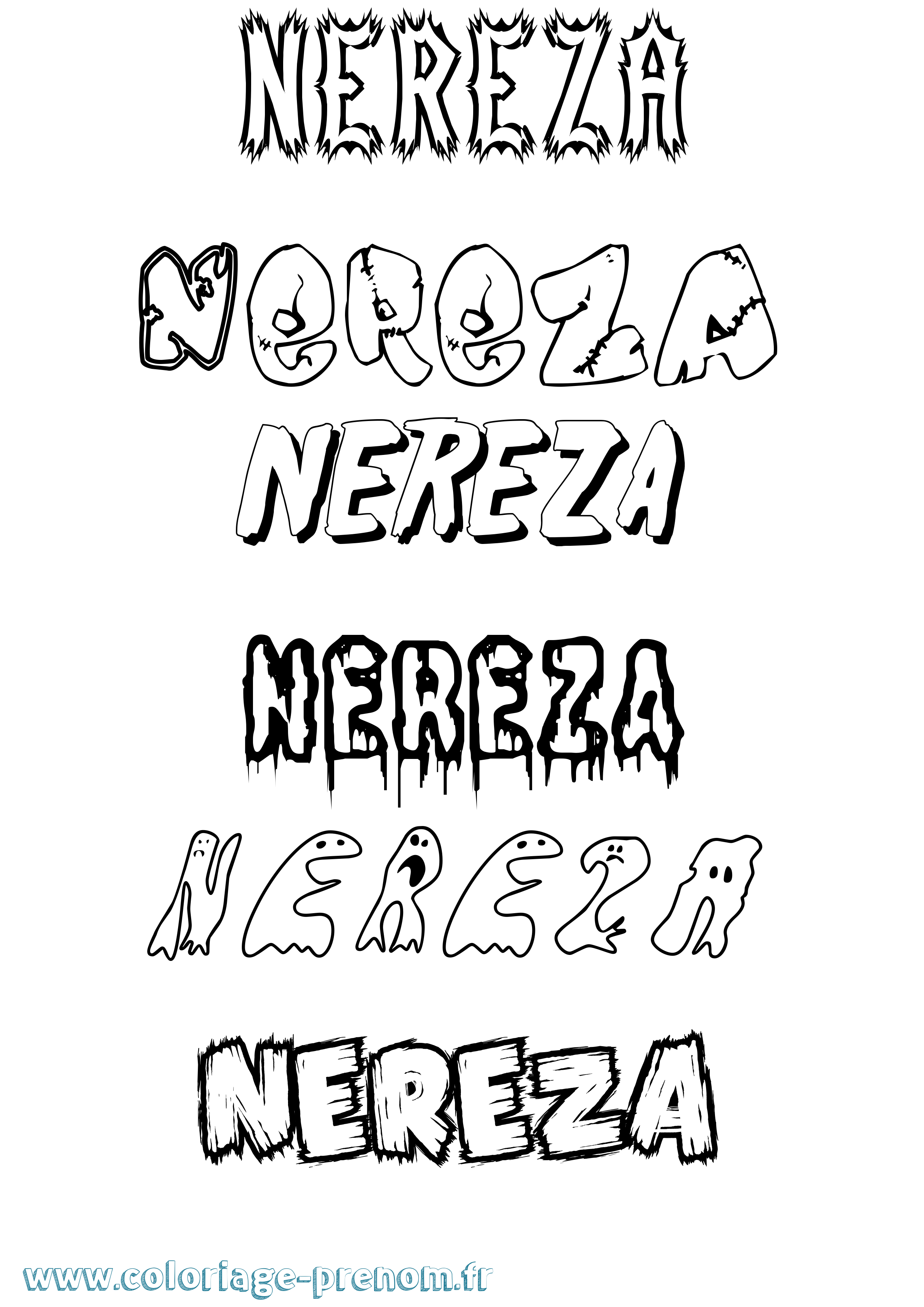 Coloriage Nereza Frisson Coloriage prénom Nereza Frisson