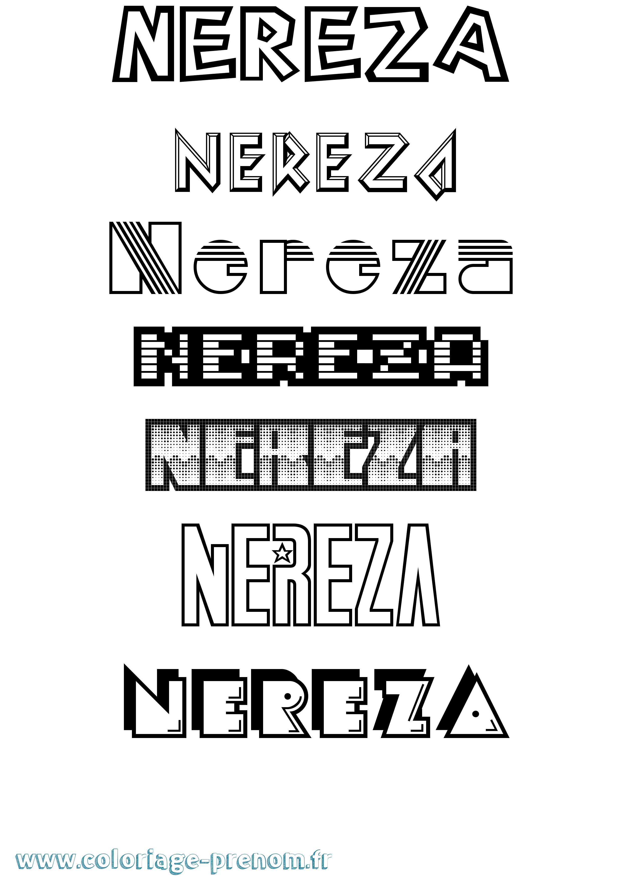 Coloriage Nereza Jeux Vidéos Coloriage prénom Nereza Jeux Vidéos
