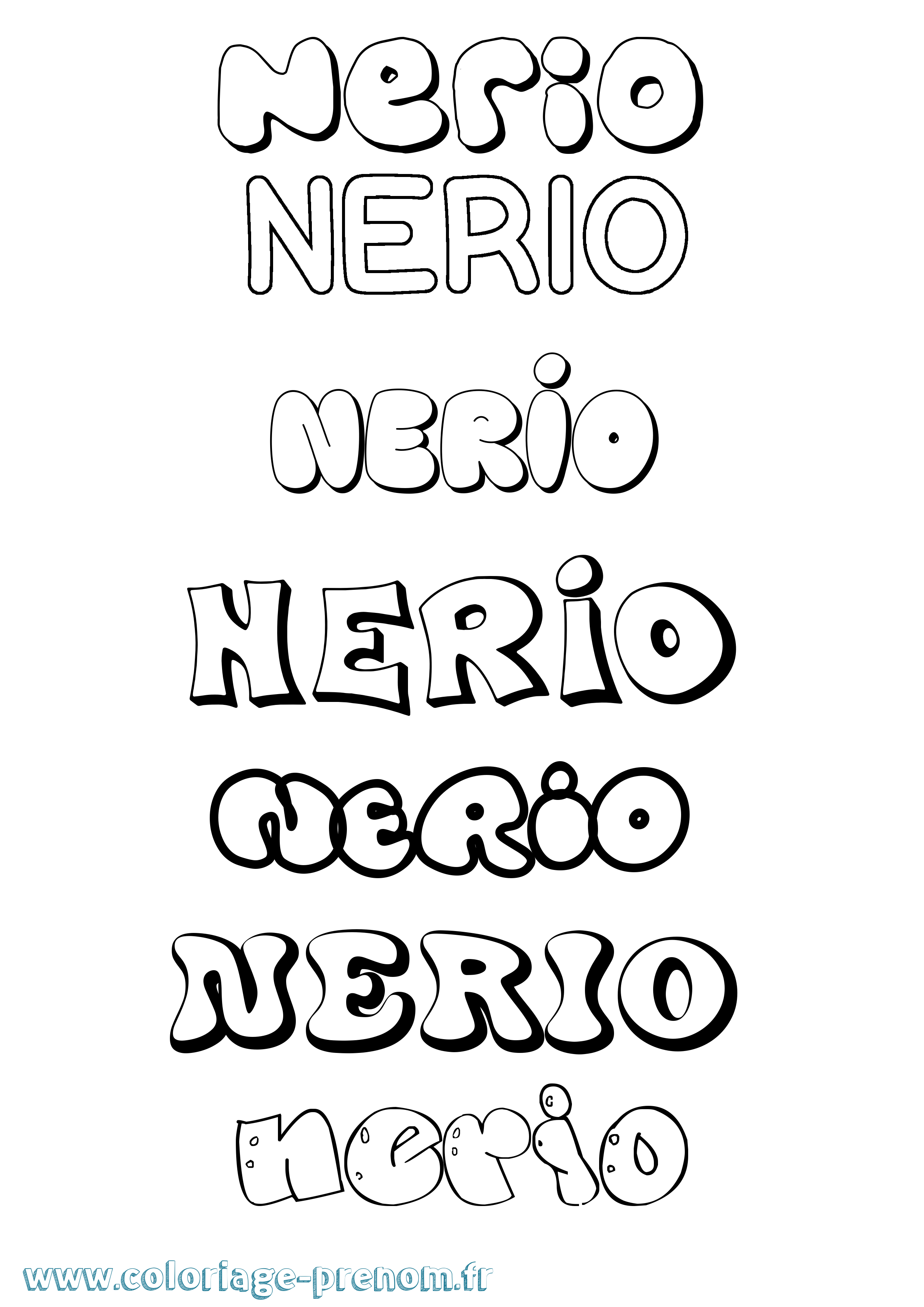Coloriage Nerio Bubble Coloriage prénom Nerio Bubble