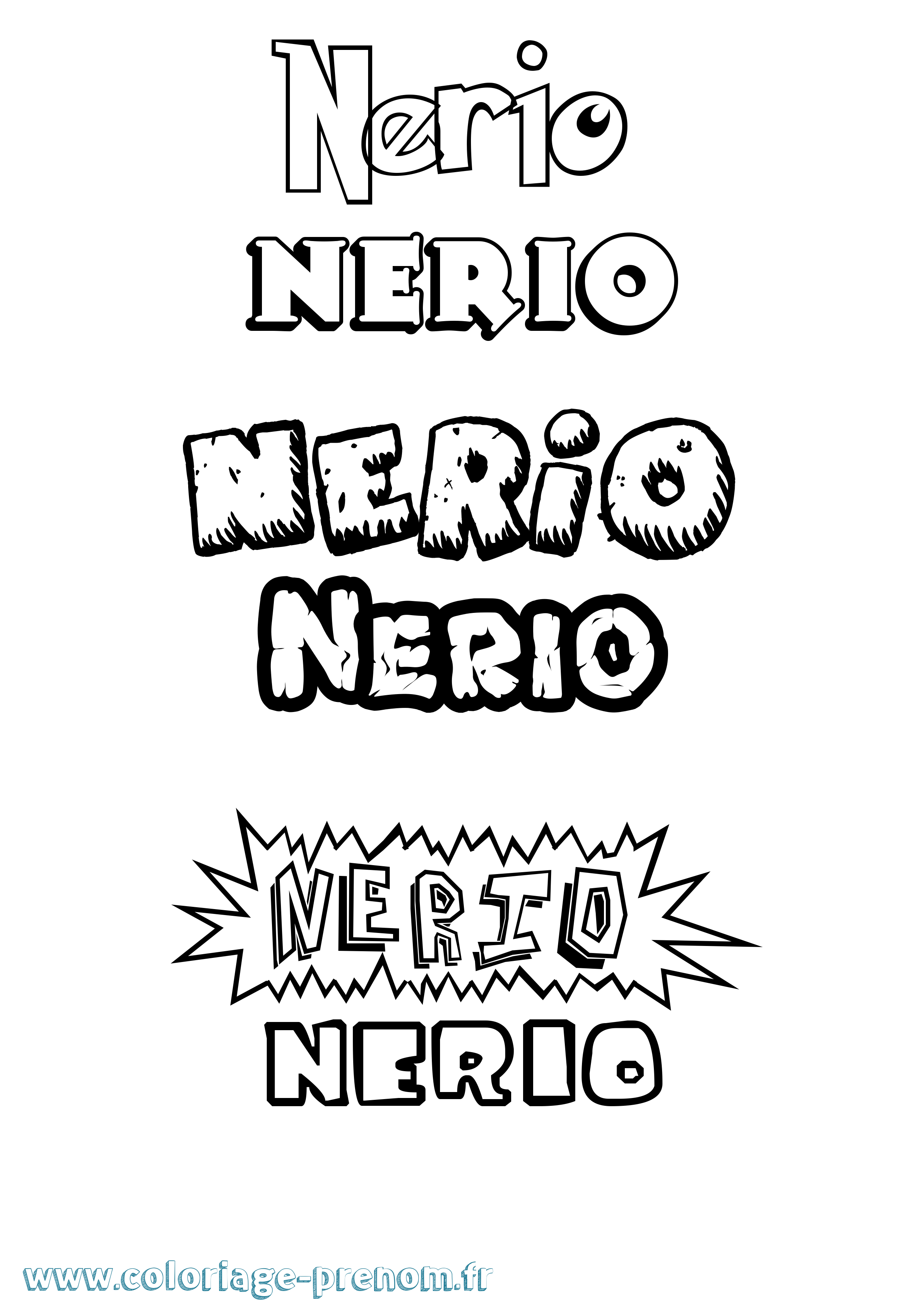 Coloriage Nerio Dessin Animé Coloriage prénom Nerio Dessin Animé