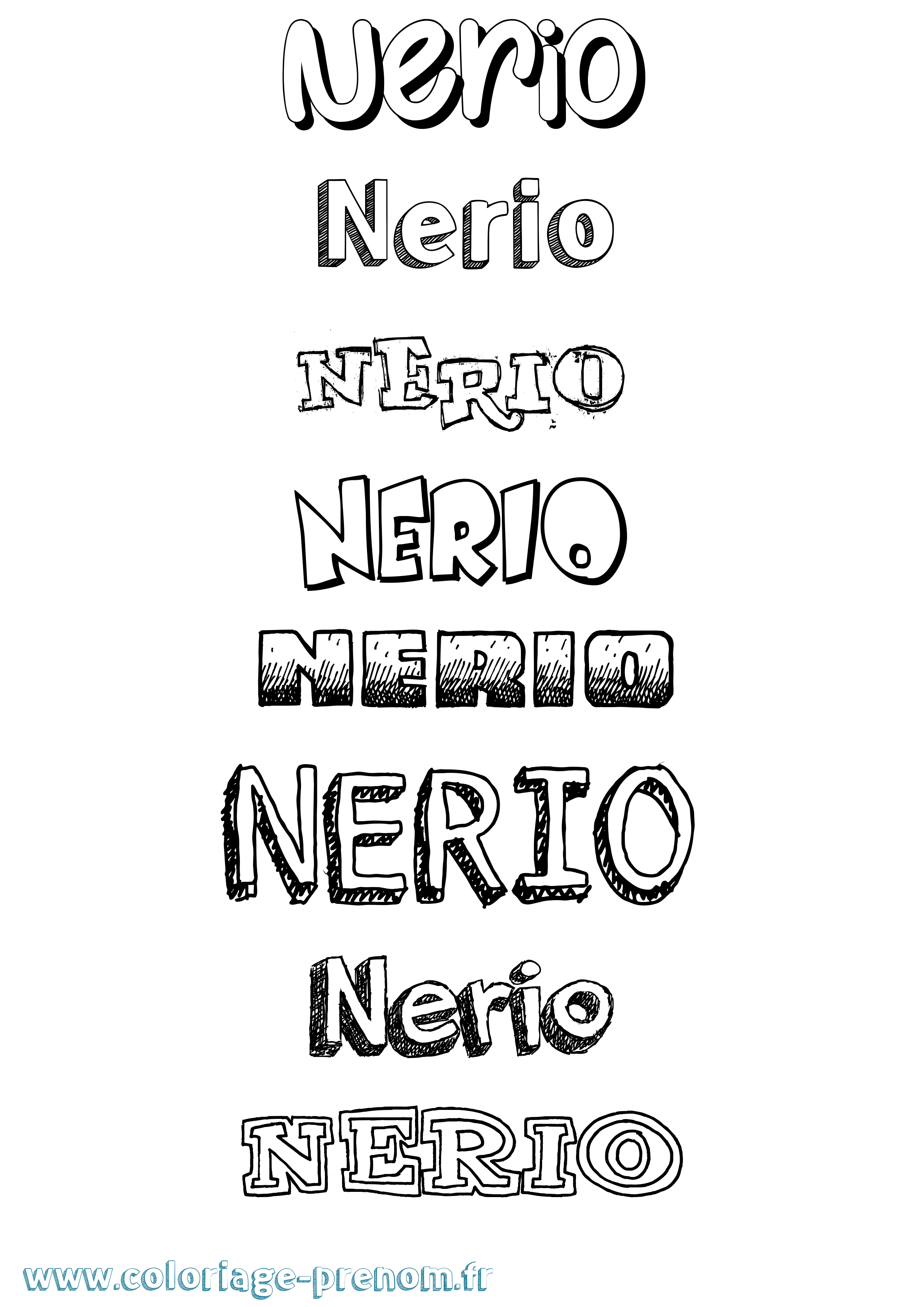 Coloriage Nerio Dessiné Coloriage prénom Nerio Dessiné