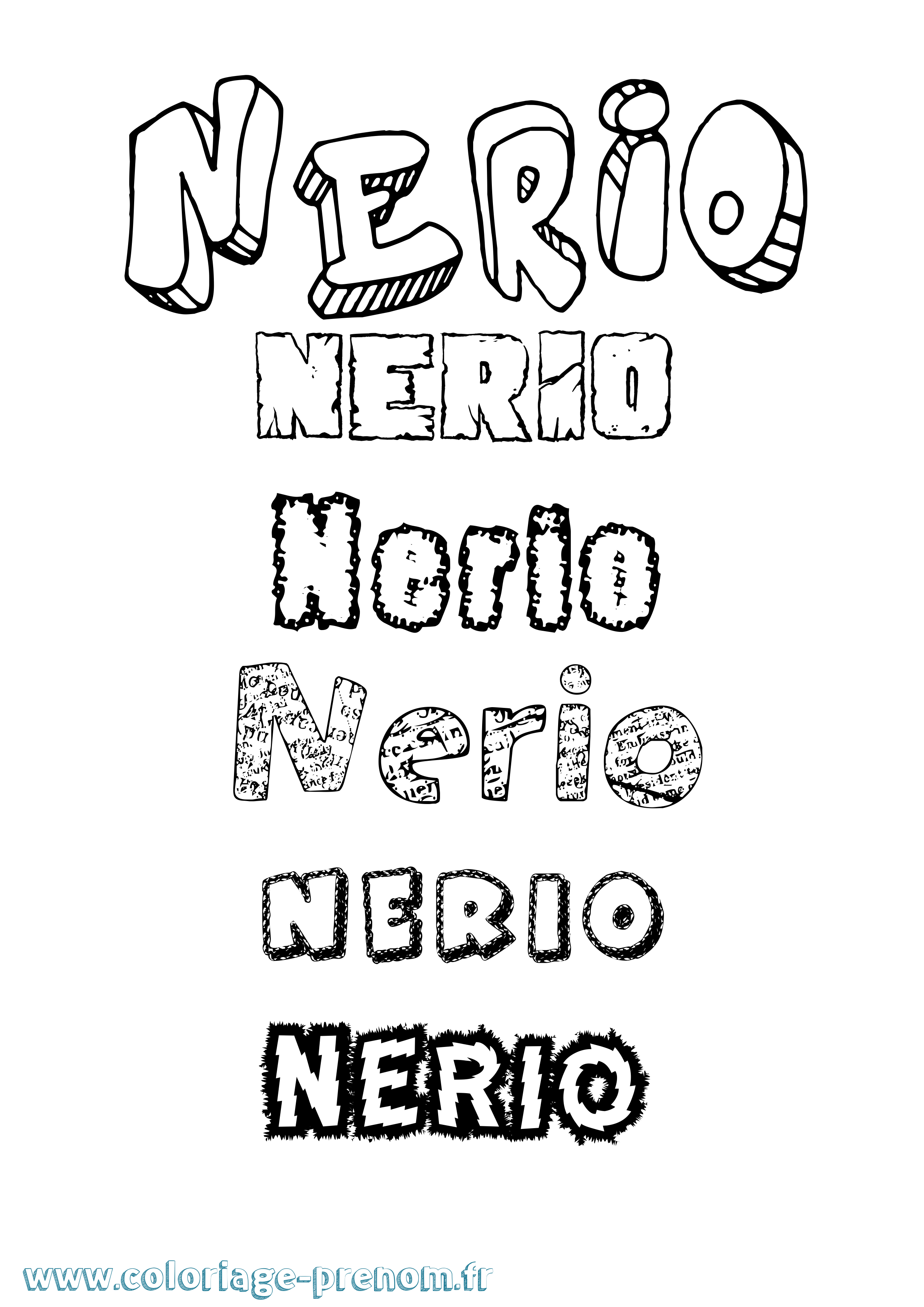Coloriage Nerio Destructuré Coloriage prénom Nerio Destructuré
