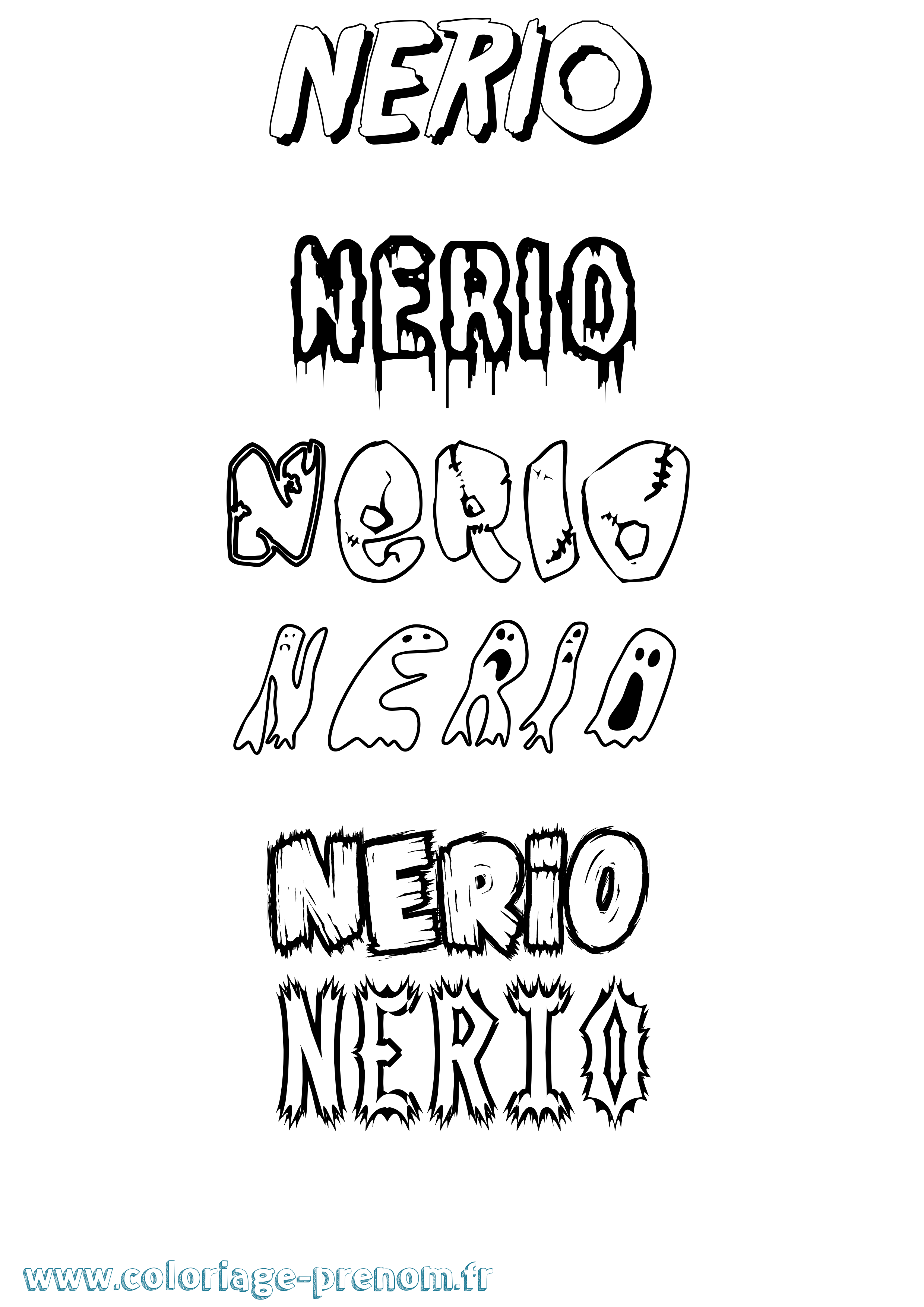 Coloriage Nerio Frisson Coloriage prénom Nerio Frisson