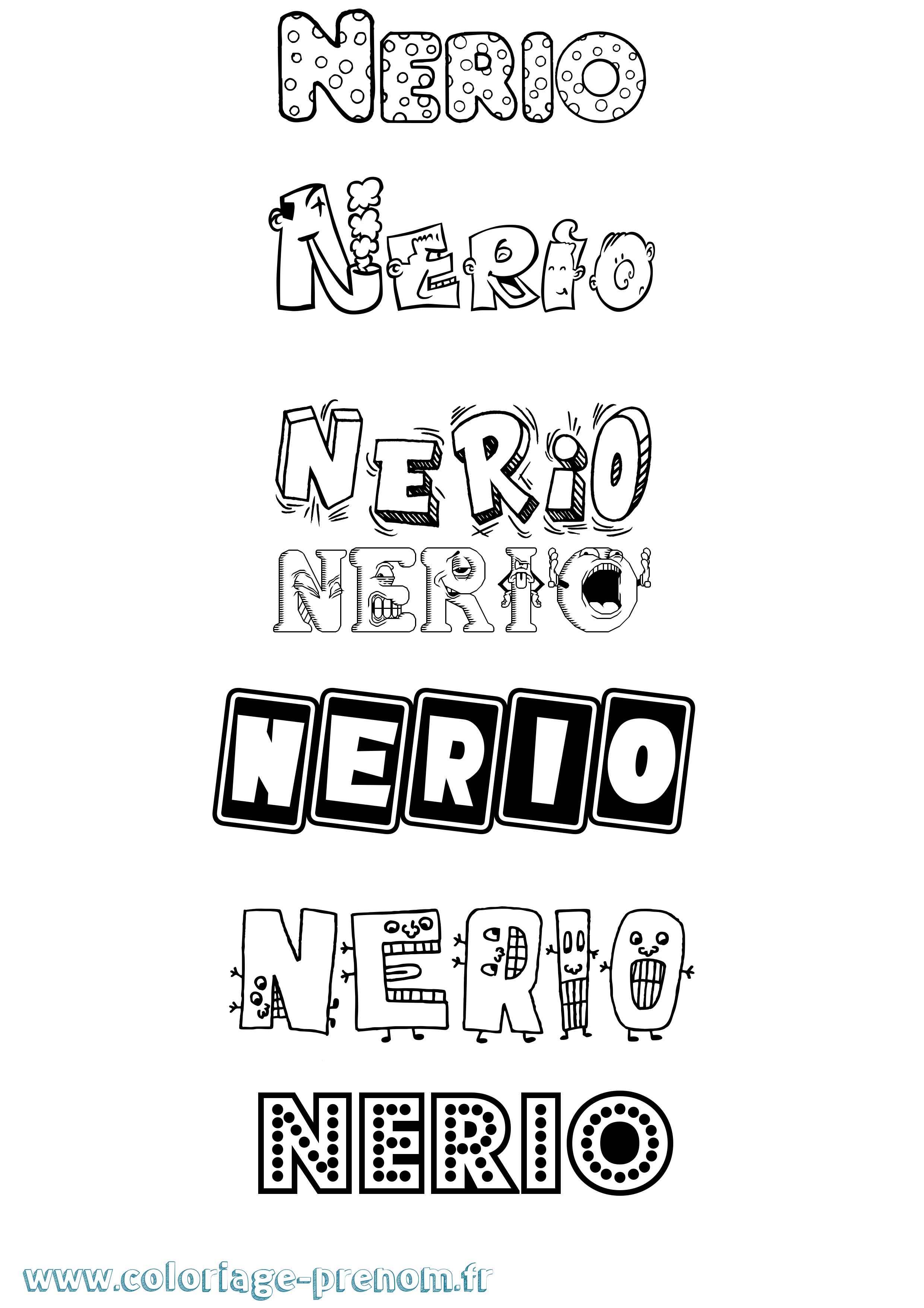 Coloriage Nerio Fun Coloriage prénom Nerio Fun