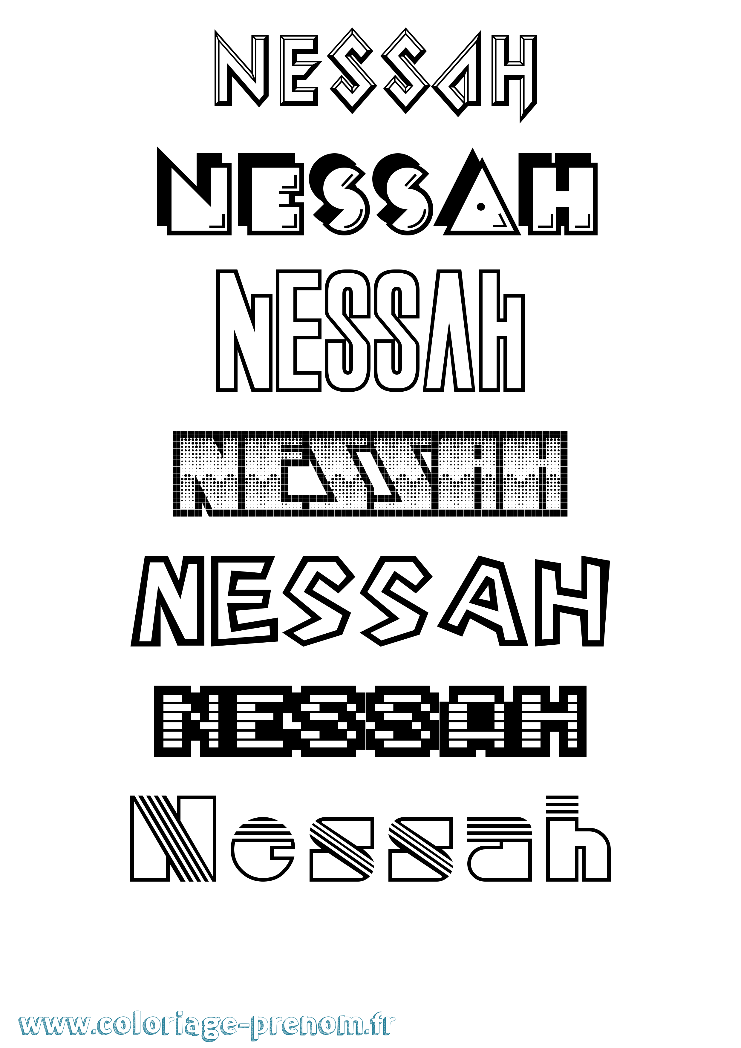 Coloriage Nessah Jeux Vidéos Coloriage prénom Nessah Jeux Vidéos