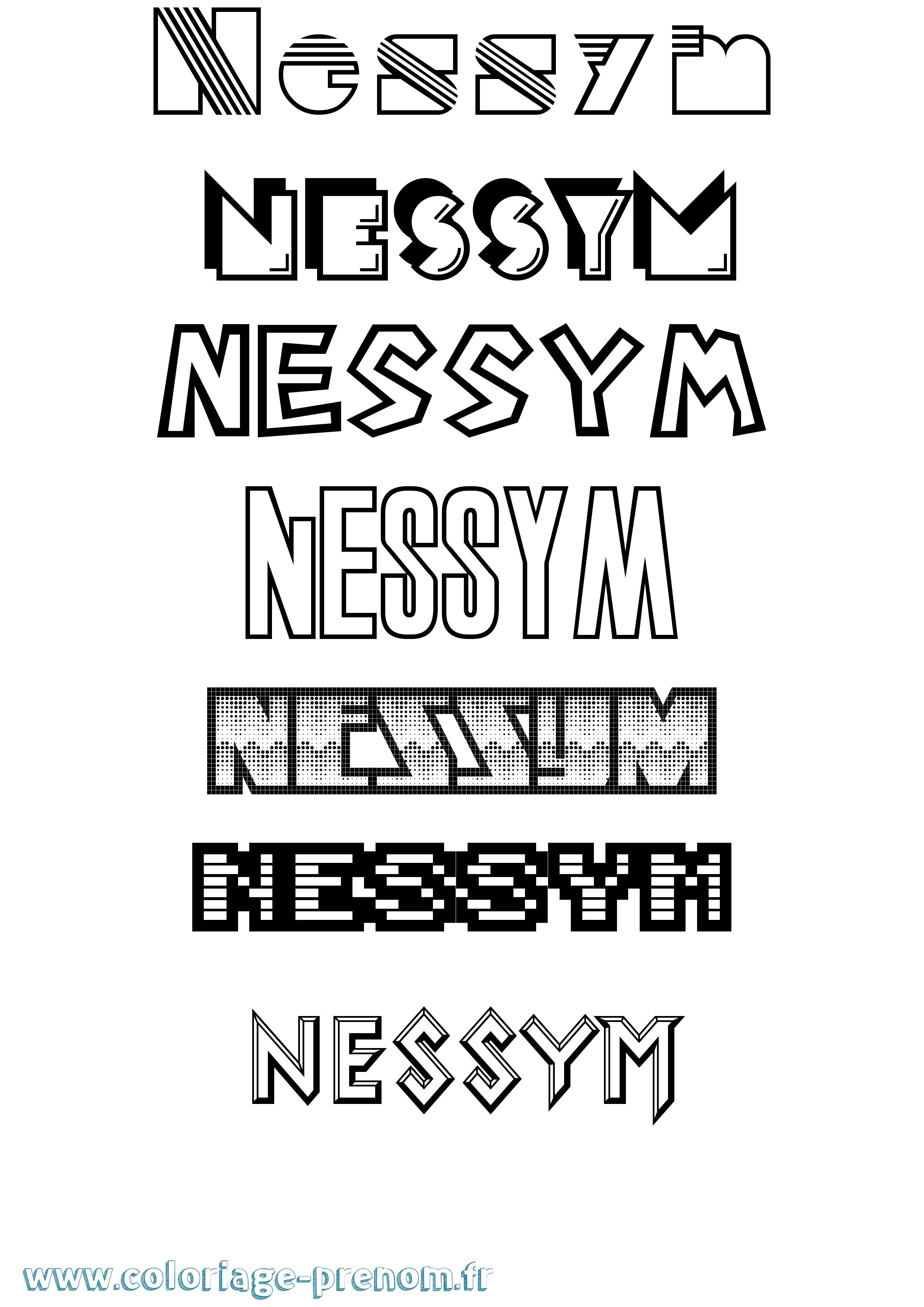 Coloriage Nessym Jeux Vidéos Coloriage prénom Nessym Jeux Vidéos