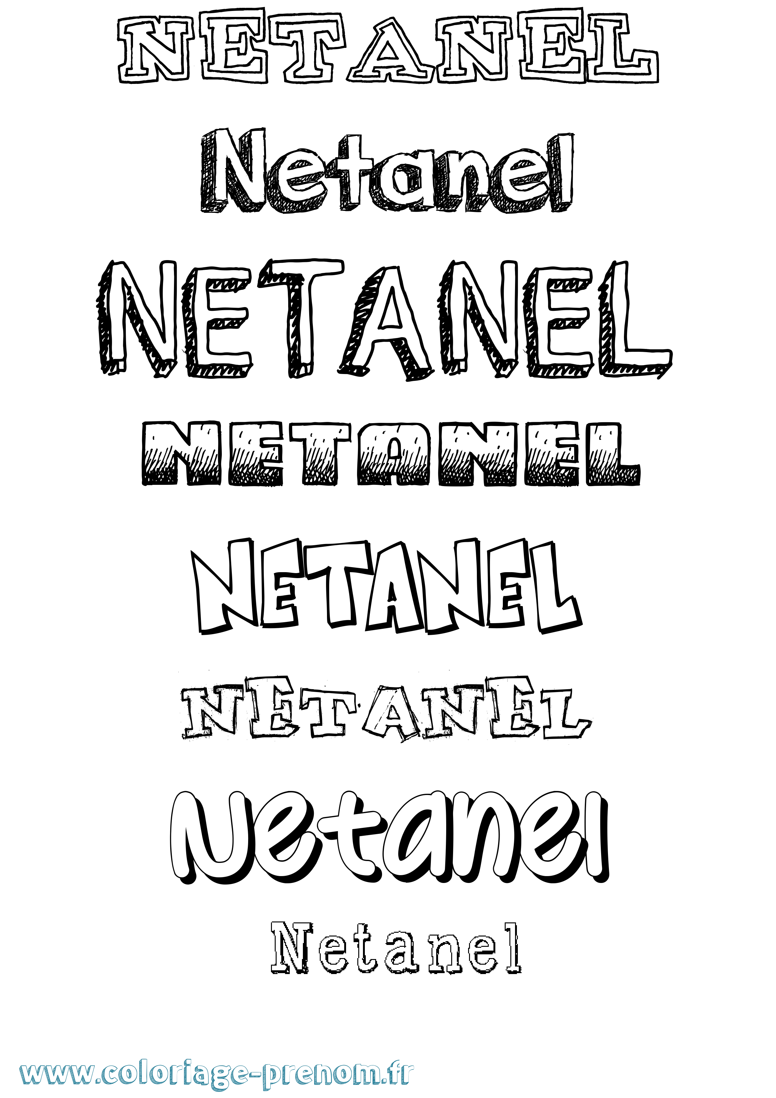 Coloriage Netanel Dessiné Coloriage prénom Netanel Dessiné