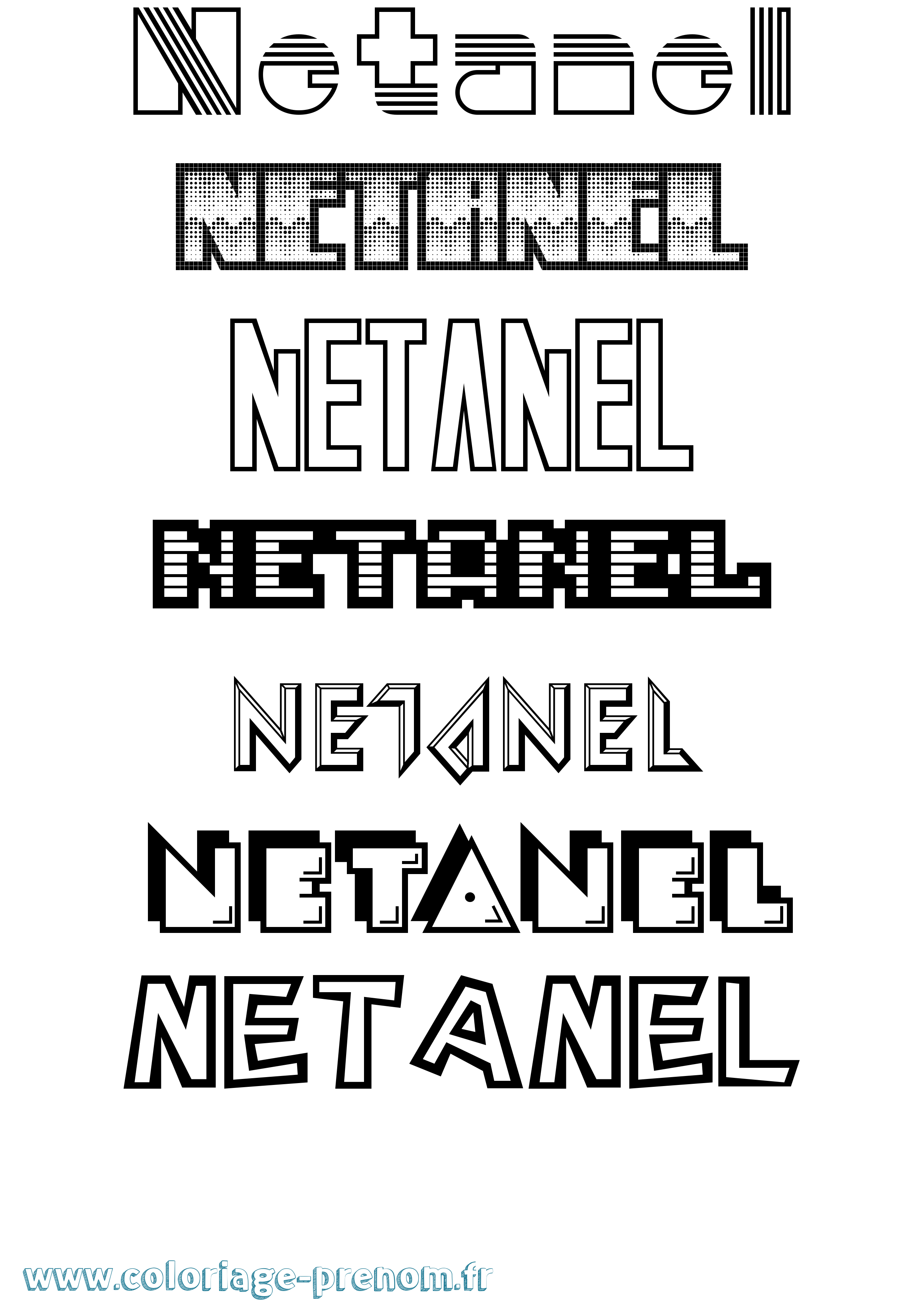 Coloriage Netanel Jeux Vidéos Coloriage prénom Netanel Jeux Vidéos
