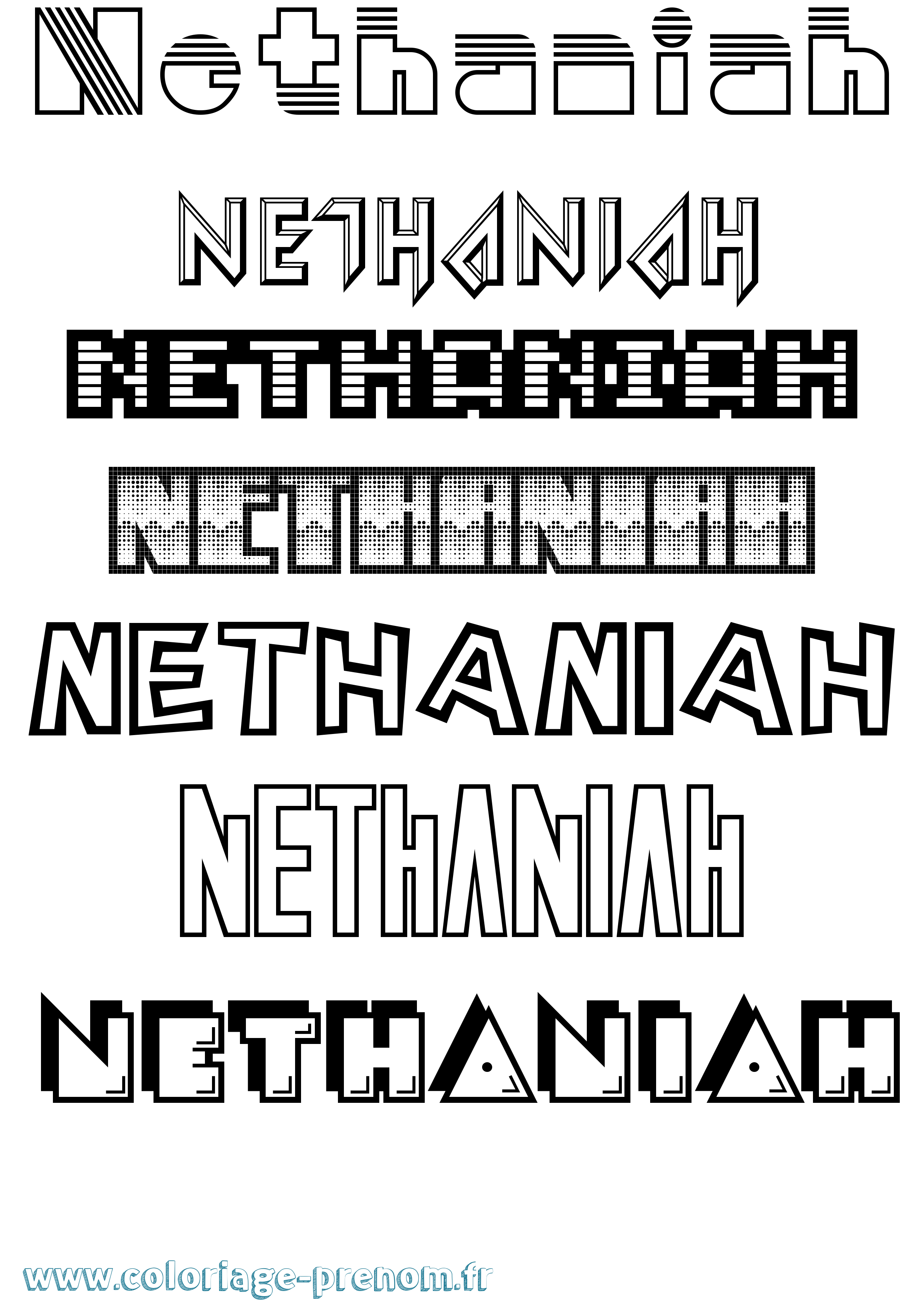 Coloriage Nethaniah Jeux Vidéos Coloriage prénom Nethaniah Jeux Vidéos