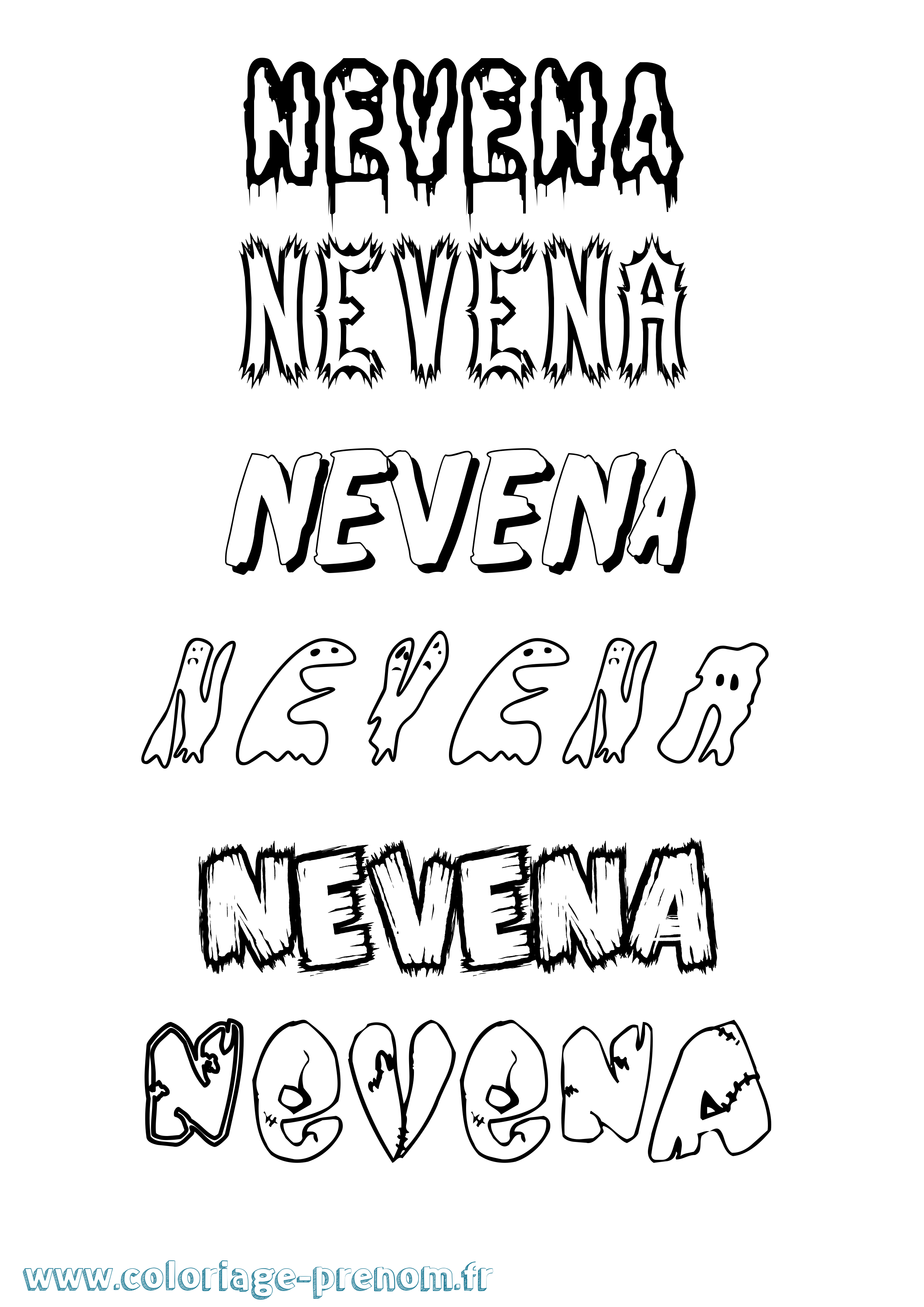 Coloriage Nevena Frisson Coloriage prénom Nevena Frisson
