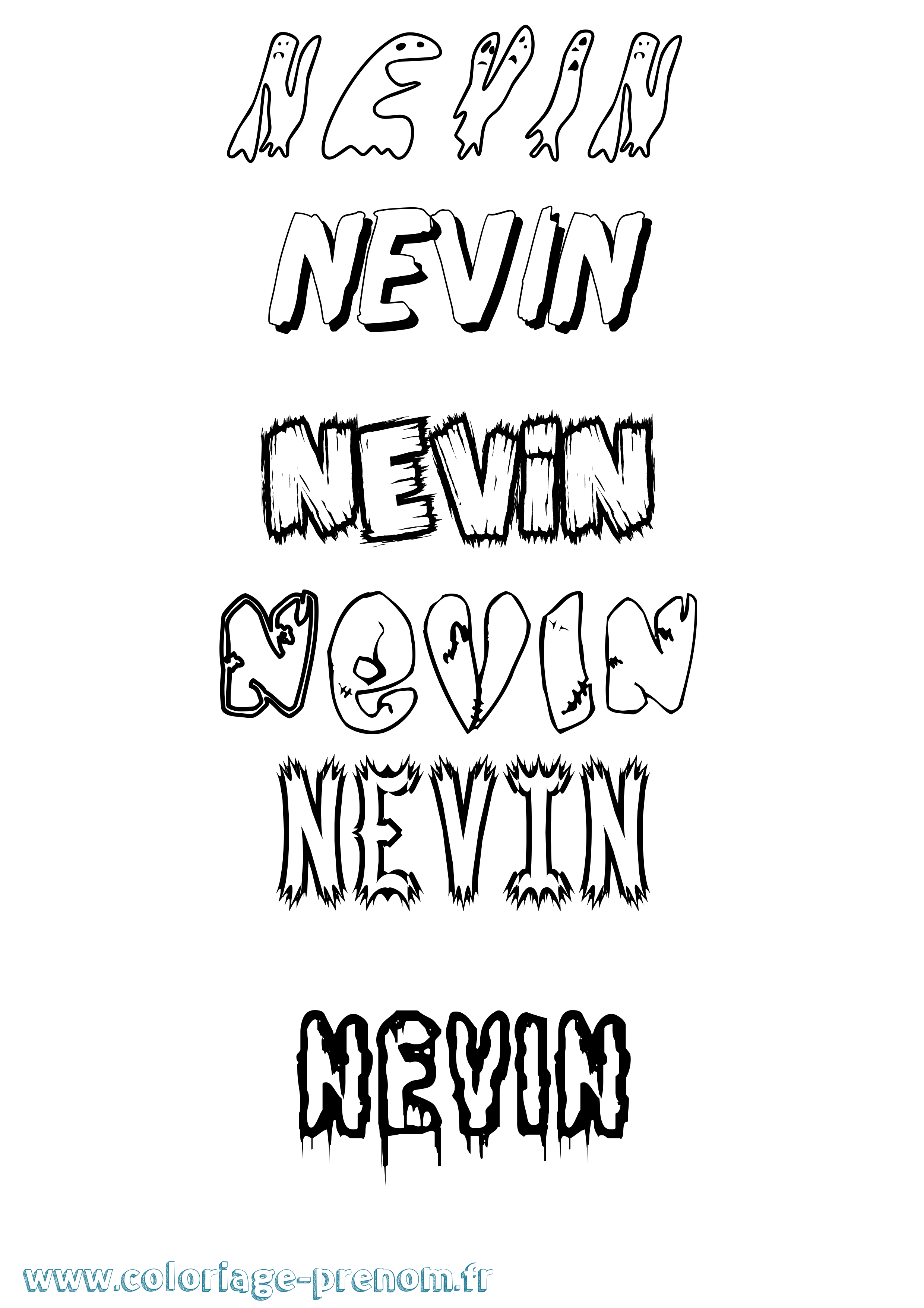 Coloriage Nevin Frisson Coloriage prénom Nevin Frisson