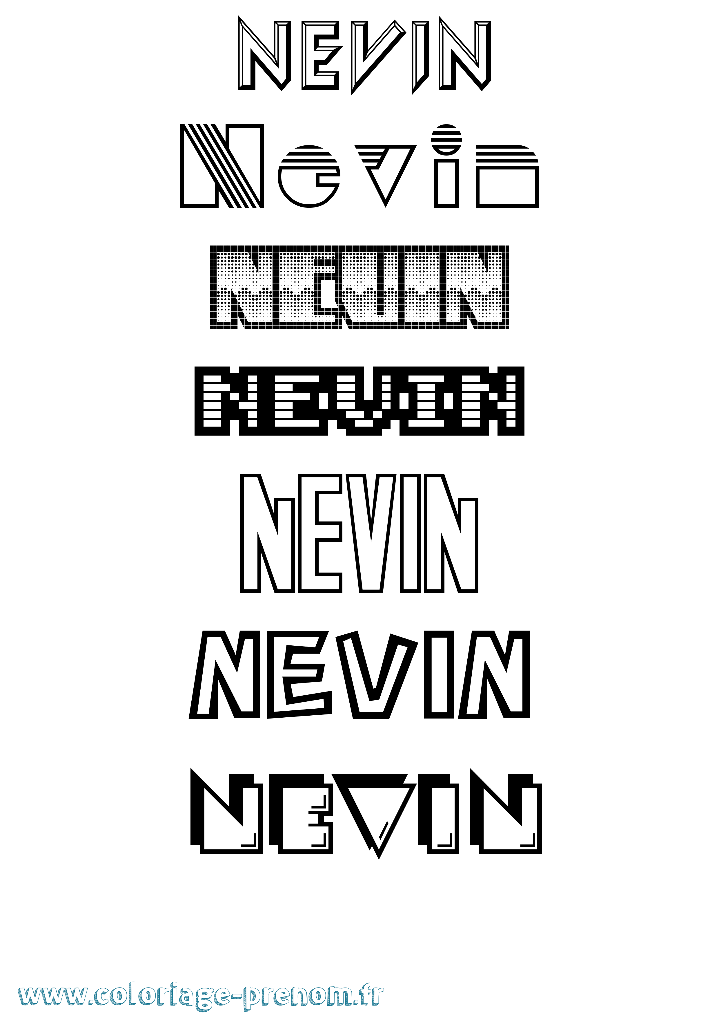 Coloriage Nevin Jeux Vidéos Coloriage prénom Nevin Jeux Vidéos