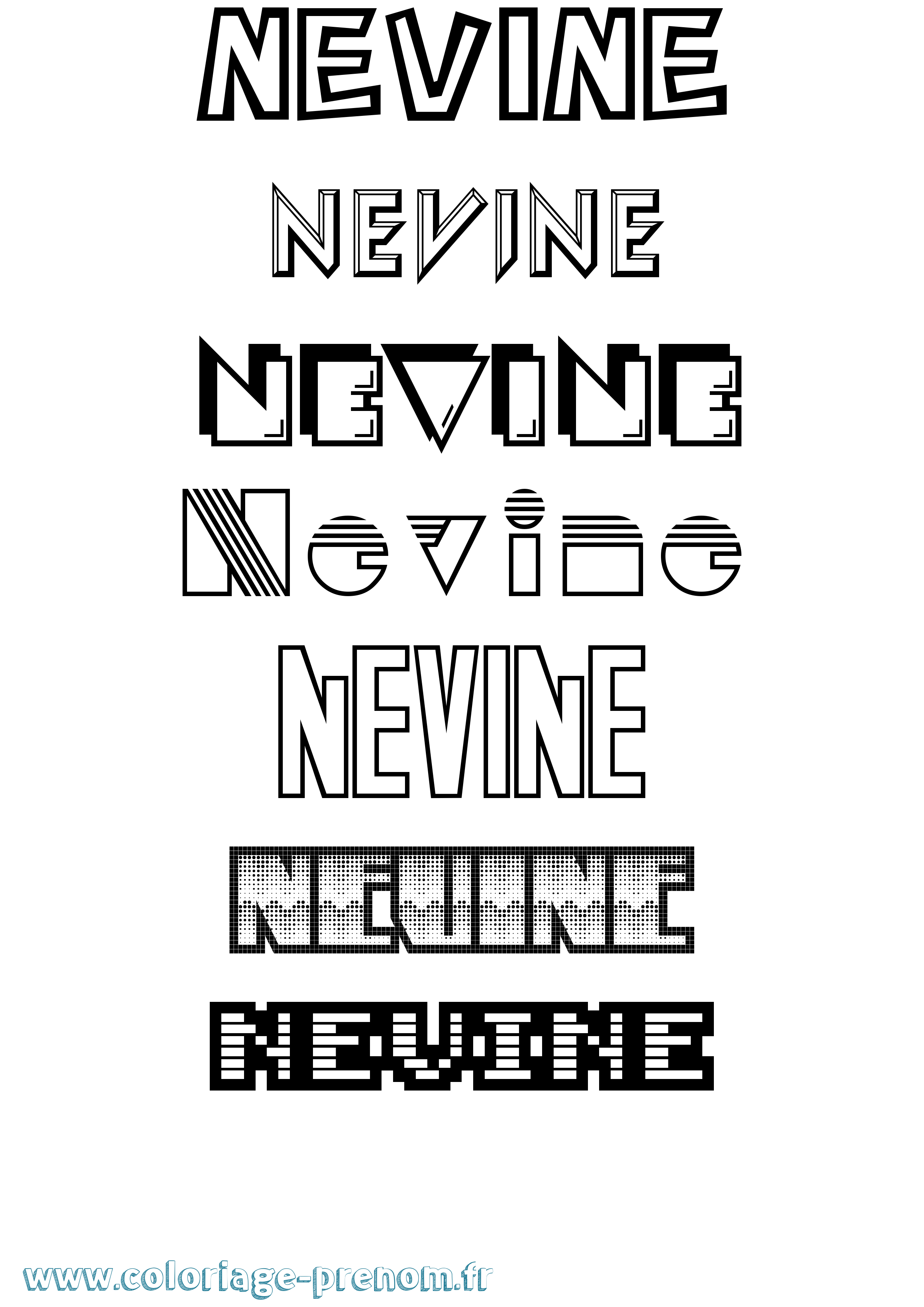 Coloriage Nevine Jeux Vidéos Coloriage prénom Nevine Jeux Vidéos