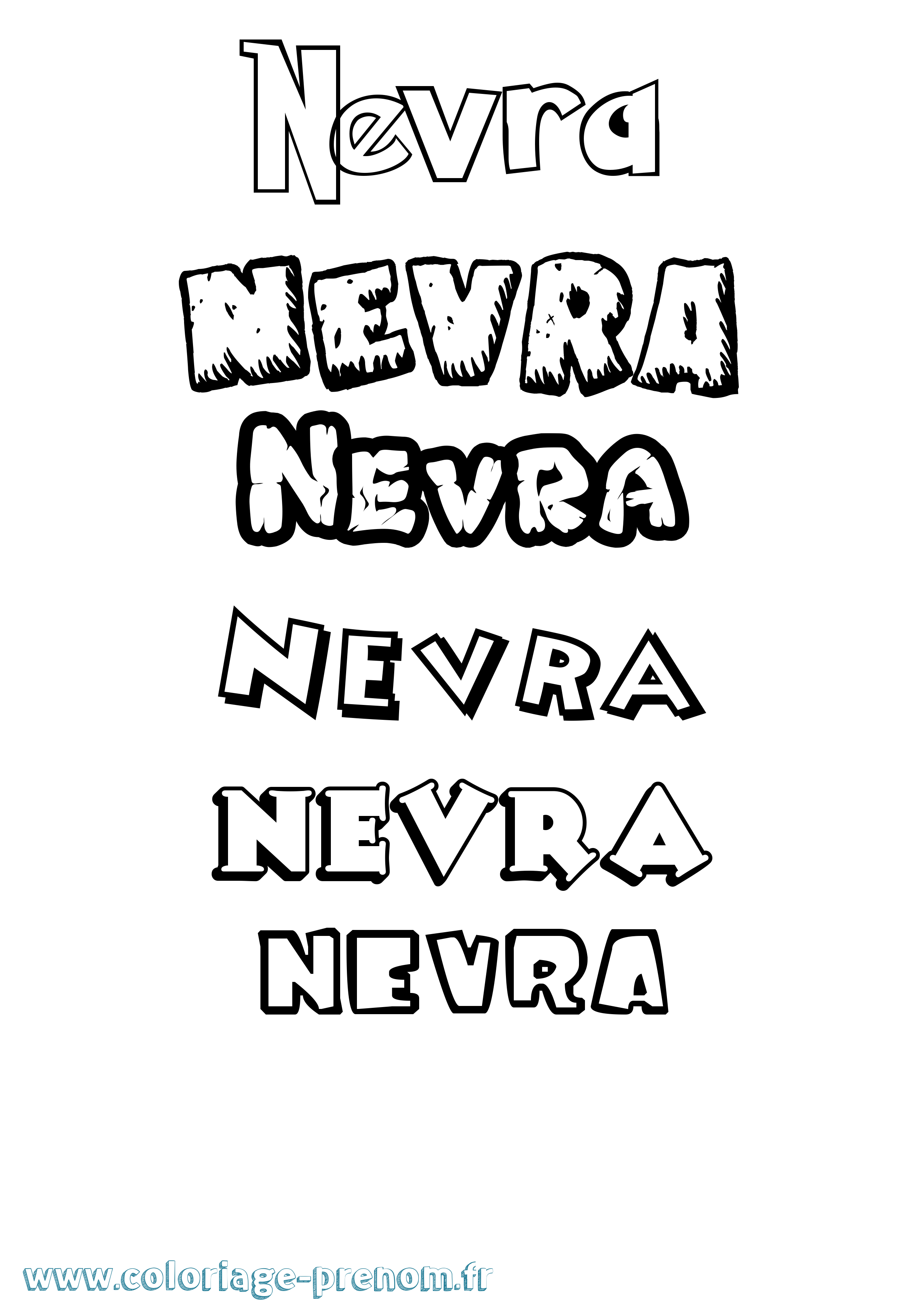 Coloriage Nevra Dessin Animé Coloriage prénom Nevra Dessin Animé