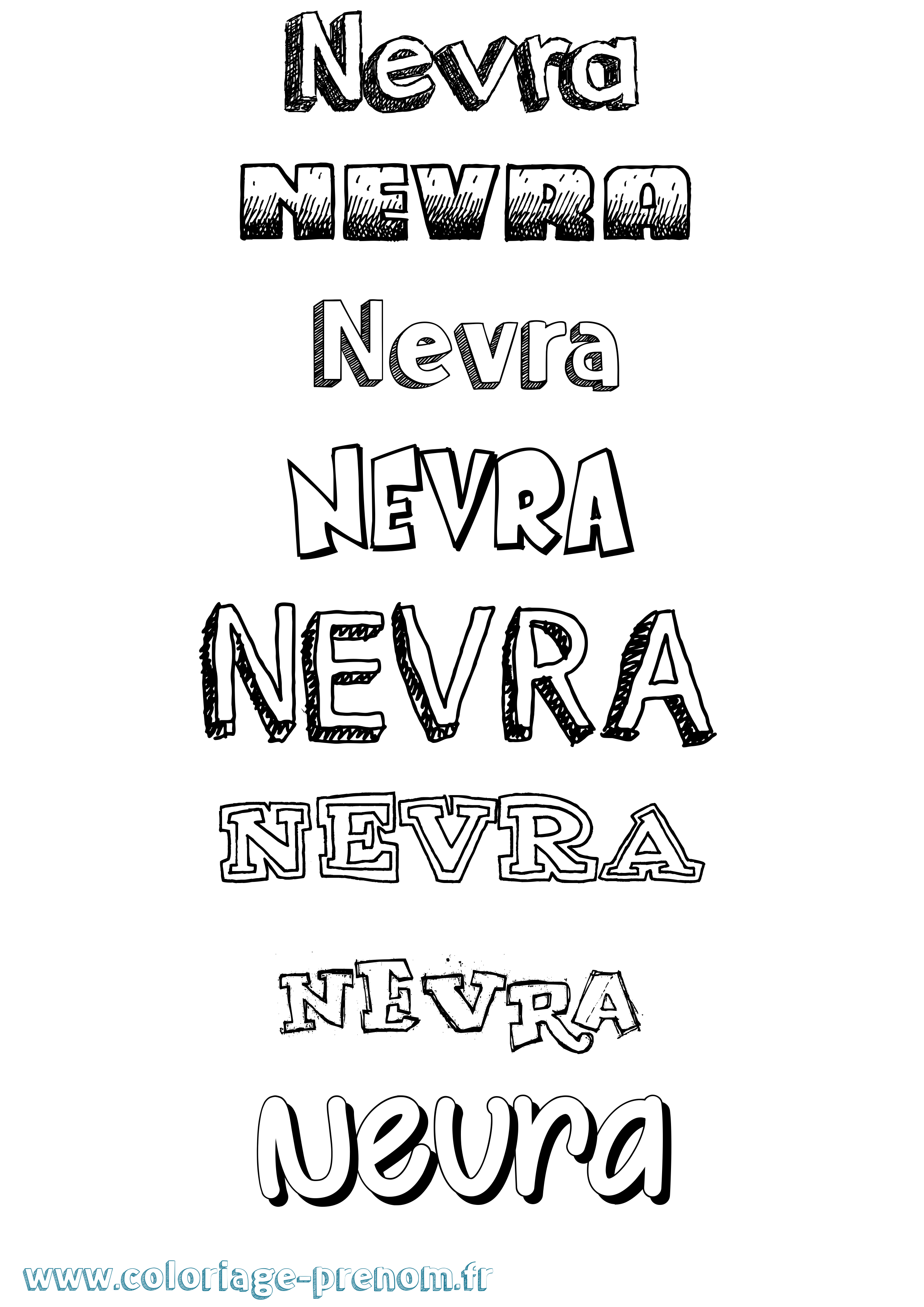 Coloriage Nevra Dessiné Coloriage prénom Nevra Dessiné