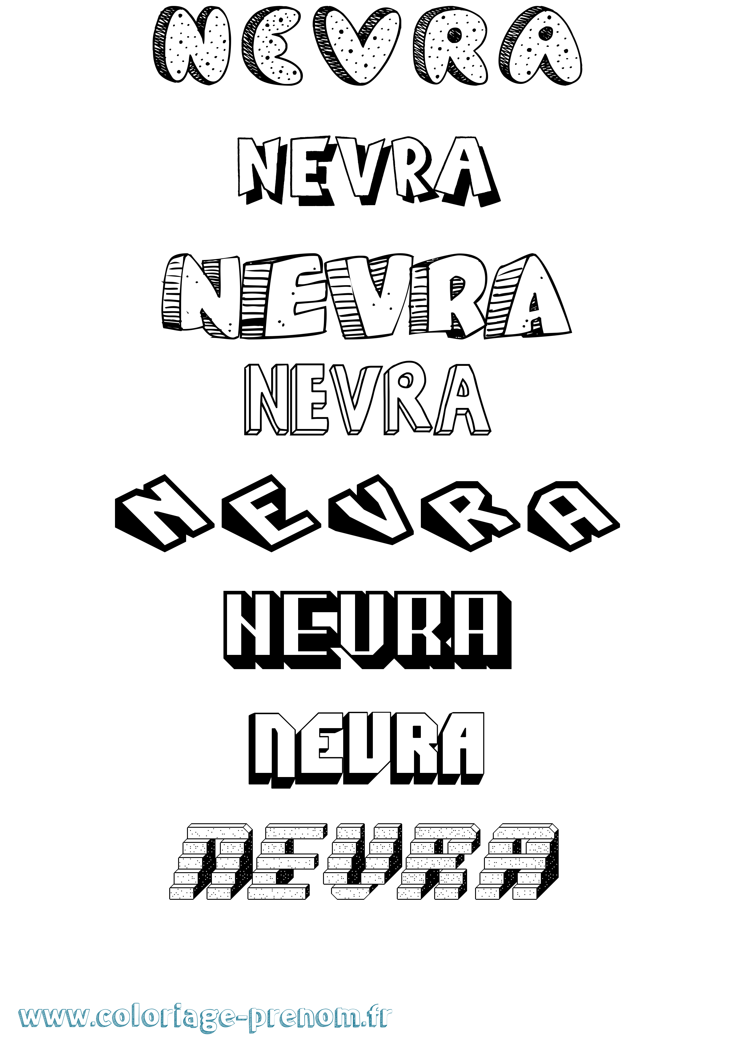 Coloriage Nevra Effet 3D Coloriage prénom Nevra Effet 3D