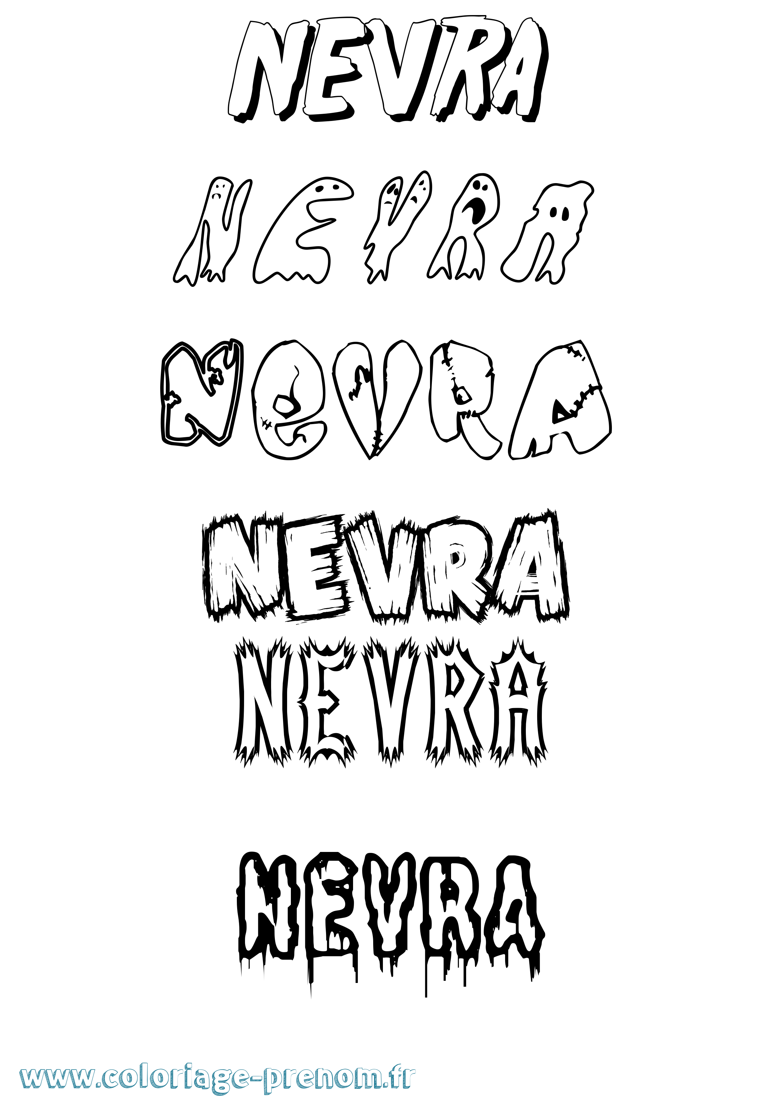 Coloriage Nevra Frisson Coloriage prénom Nevra Frisson