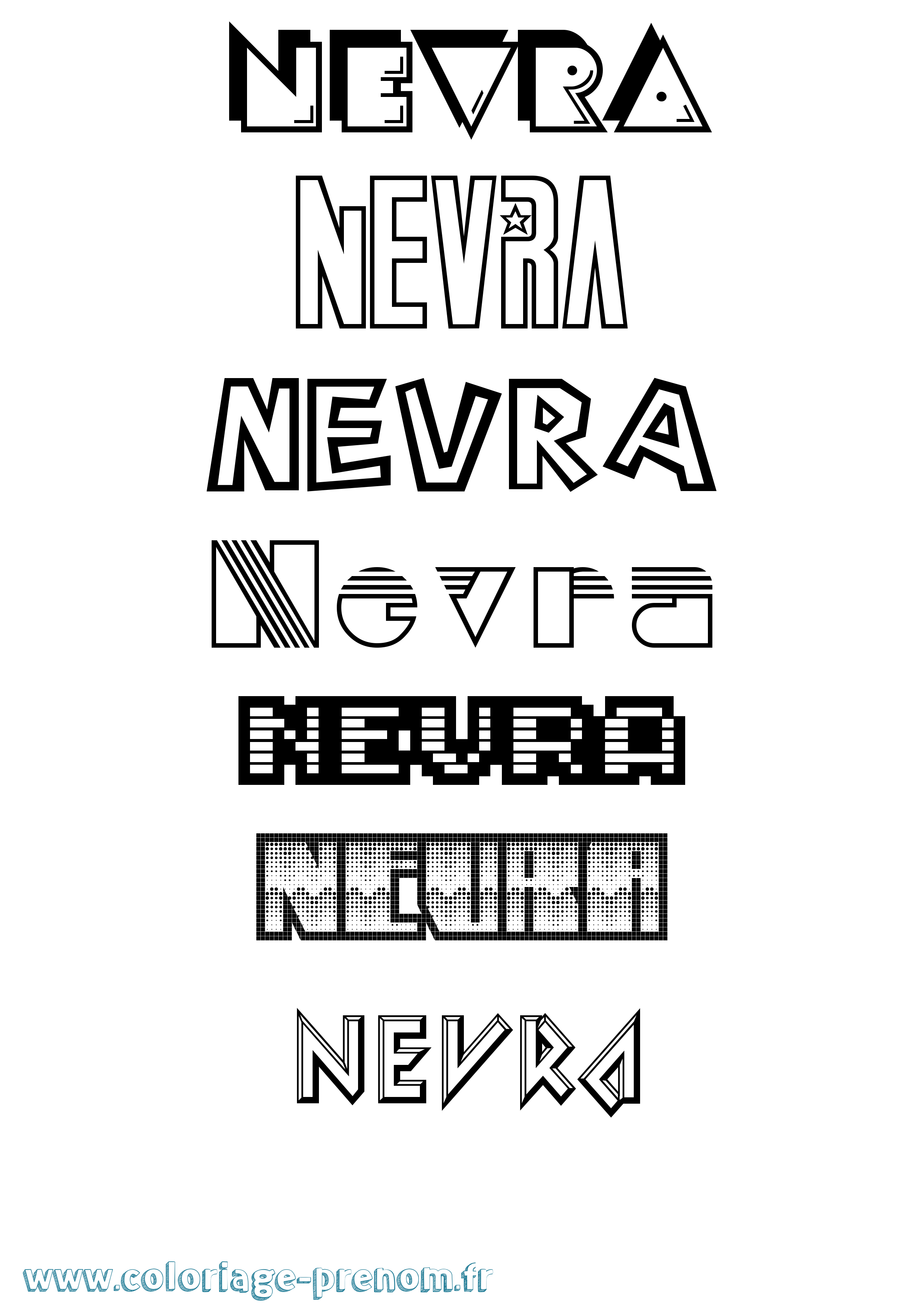 Coloriage Nevra Jeux Vidéos Coloriage prénom Nevra Jeux Vidéos