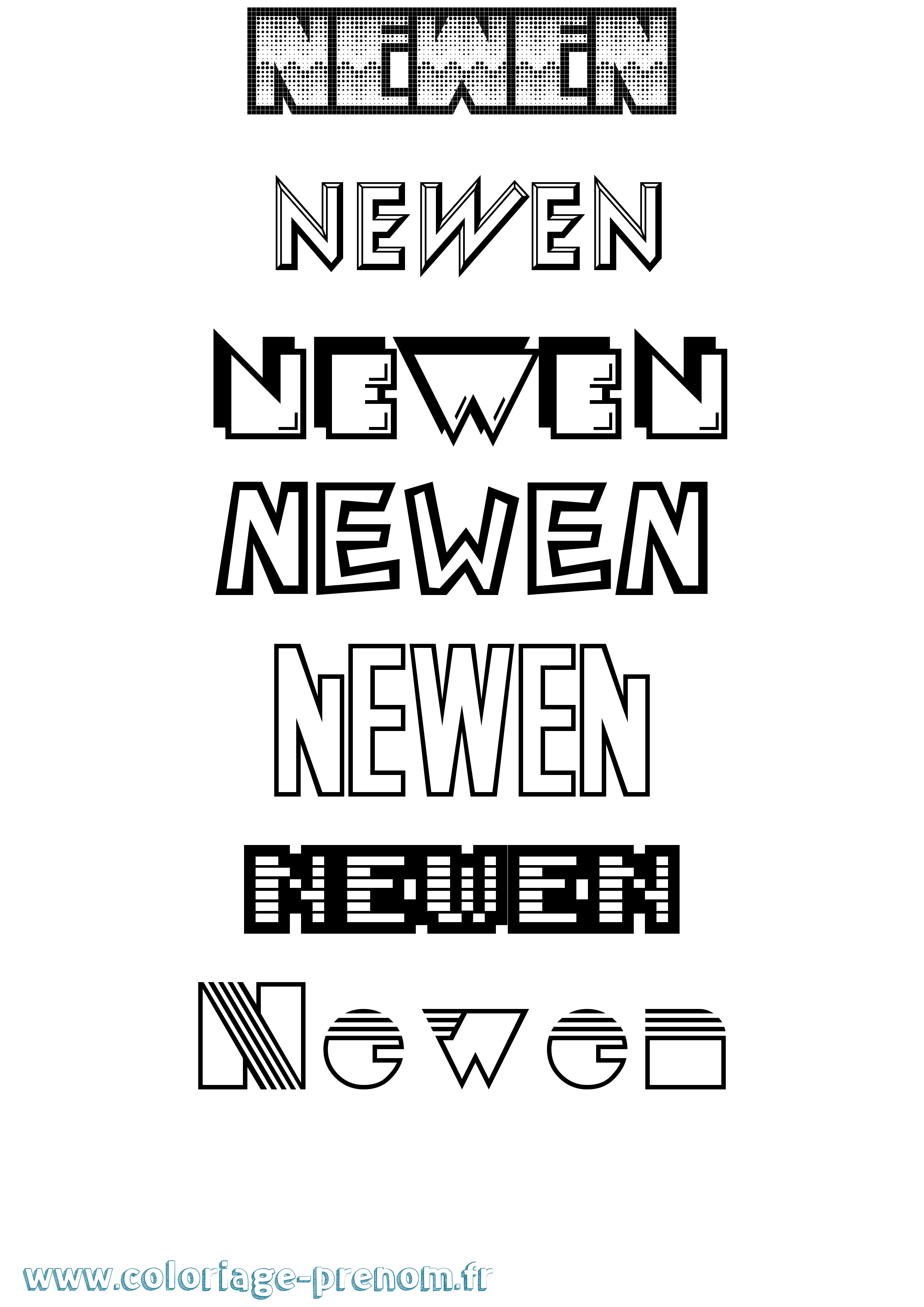 Coloriage Newen Jeux Vidéos Coloriage prénom Newen Jeux Vidéos