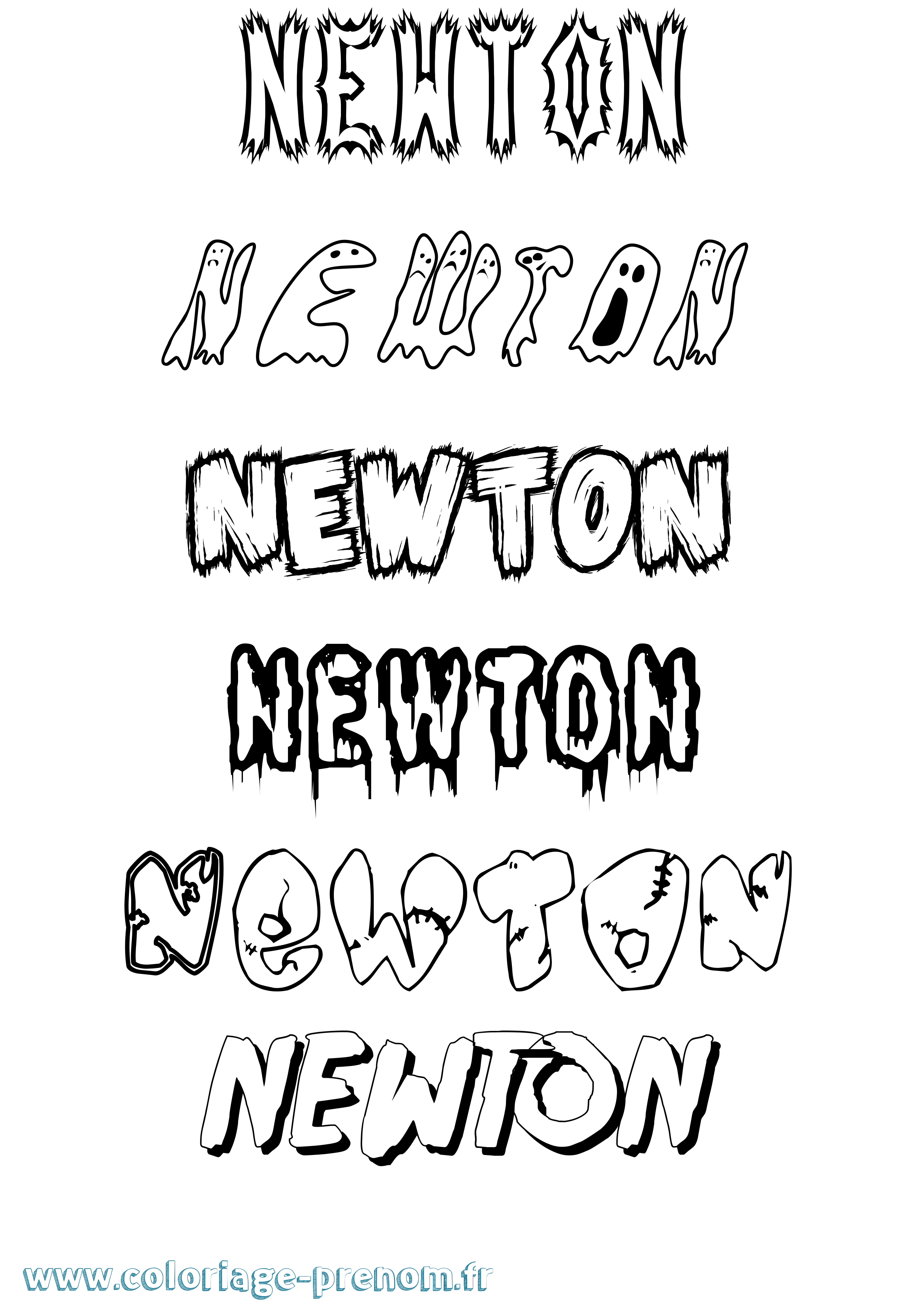 Coloriage Newton Frisson Coloriage prénom Newton Frisson
