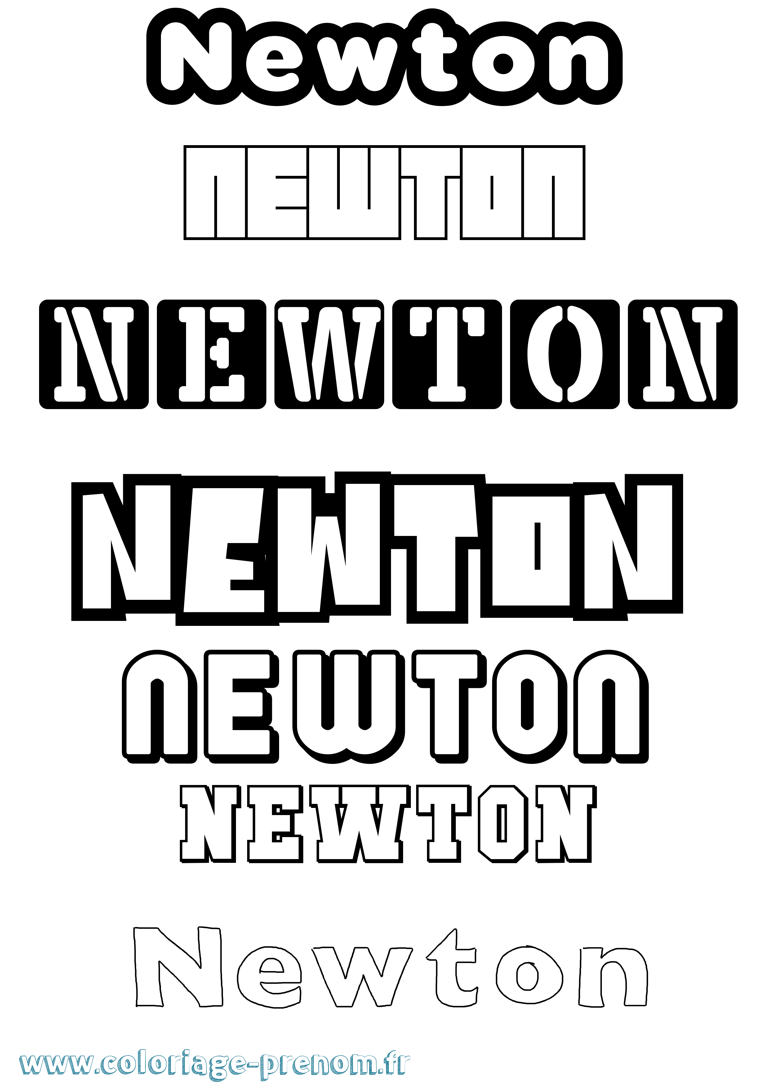 Coloriage Newton Simple Coloriage prénom Newton Simple
