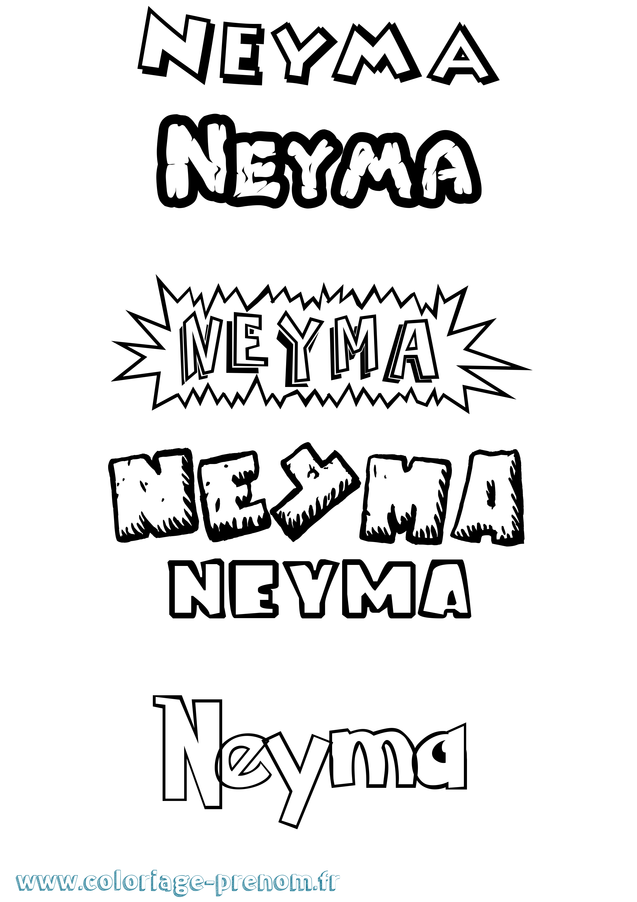 Coloriage Neyma Dessin Animé Coloriage prénom Neyma Dessin Animé