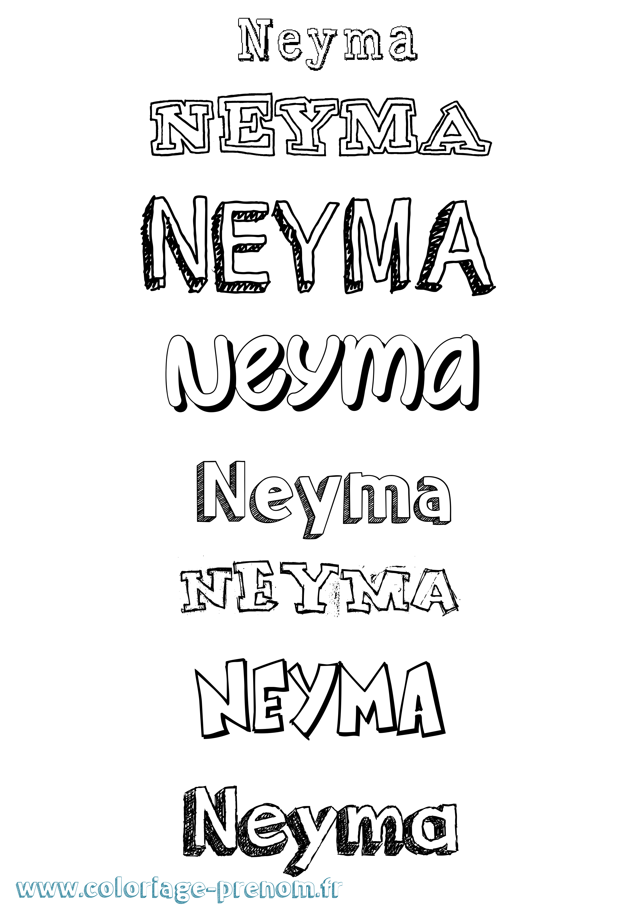 Coloriage Neyma Dessiné Coloriage prénom Neyma Dessiné