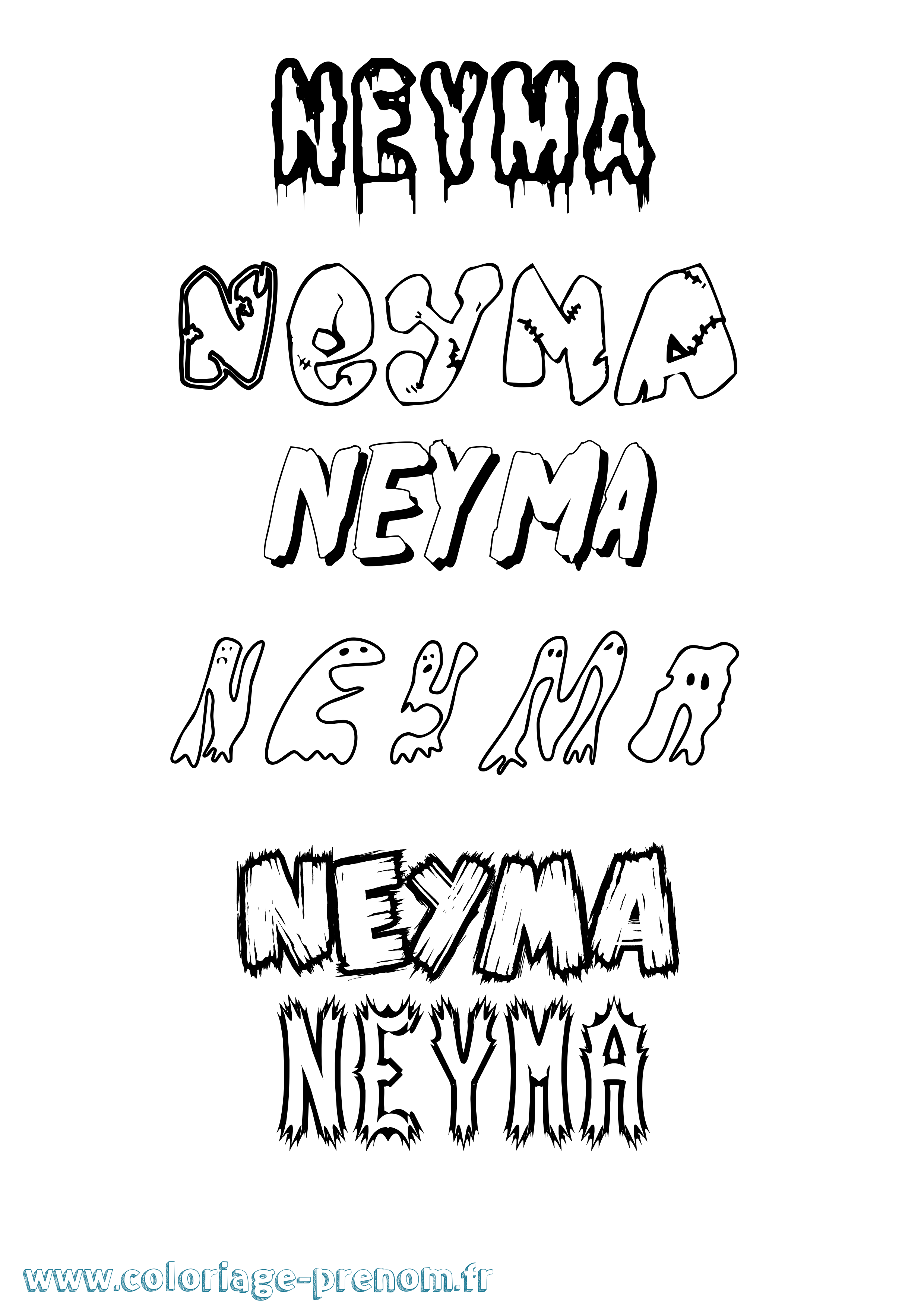 Coloriage Neyma Frisson Coloriage prénom Neyma Frisson