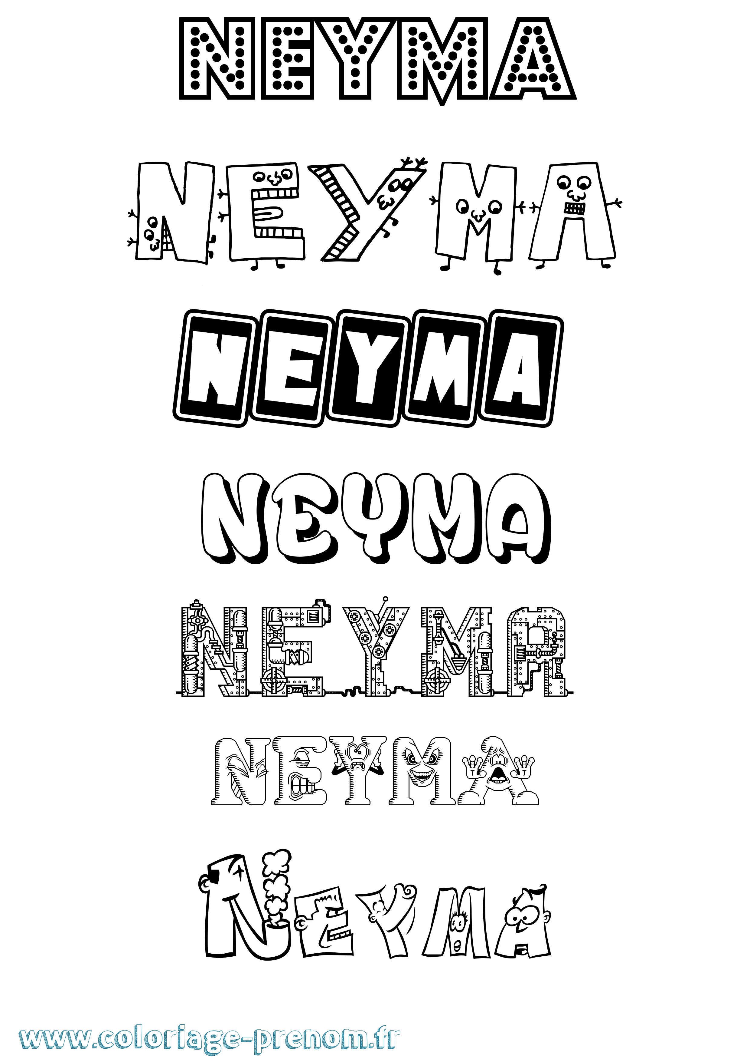 Coloriage Neyma Fun Coloriage prénom Neyma Fun