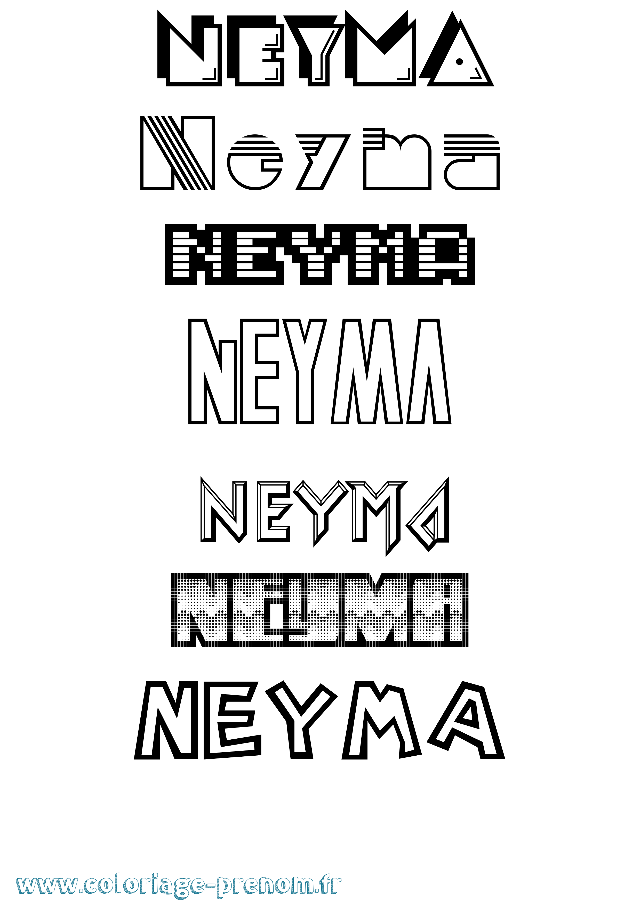 Coloriage Neyma Jeux Vidéos Coloriage prénom Neyma Jeux Vidéos