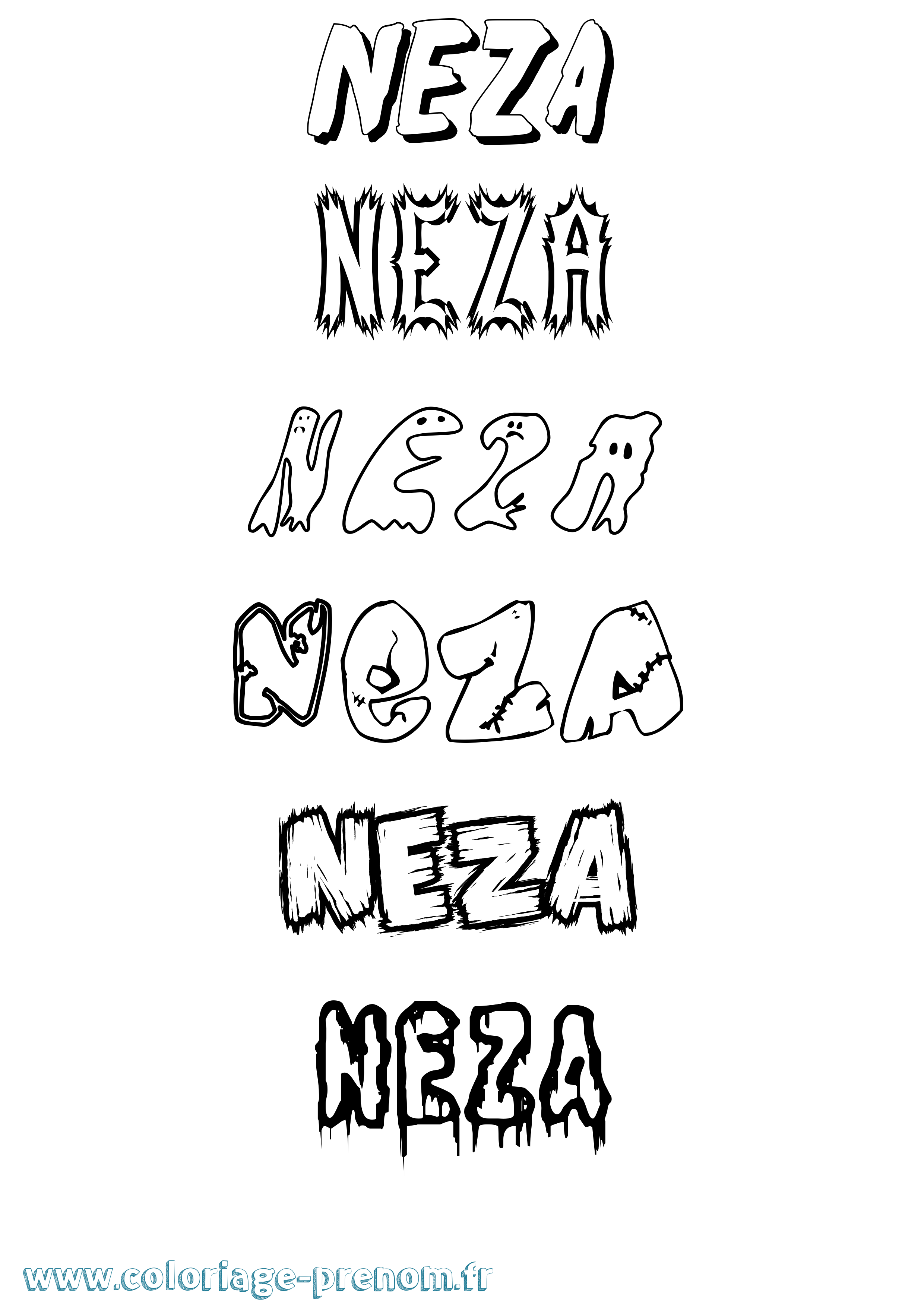 Coloriage Neza Frisson Coloriage prénom Neza Frisson