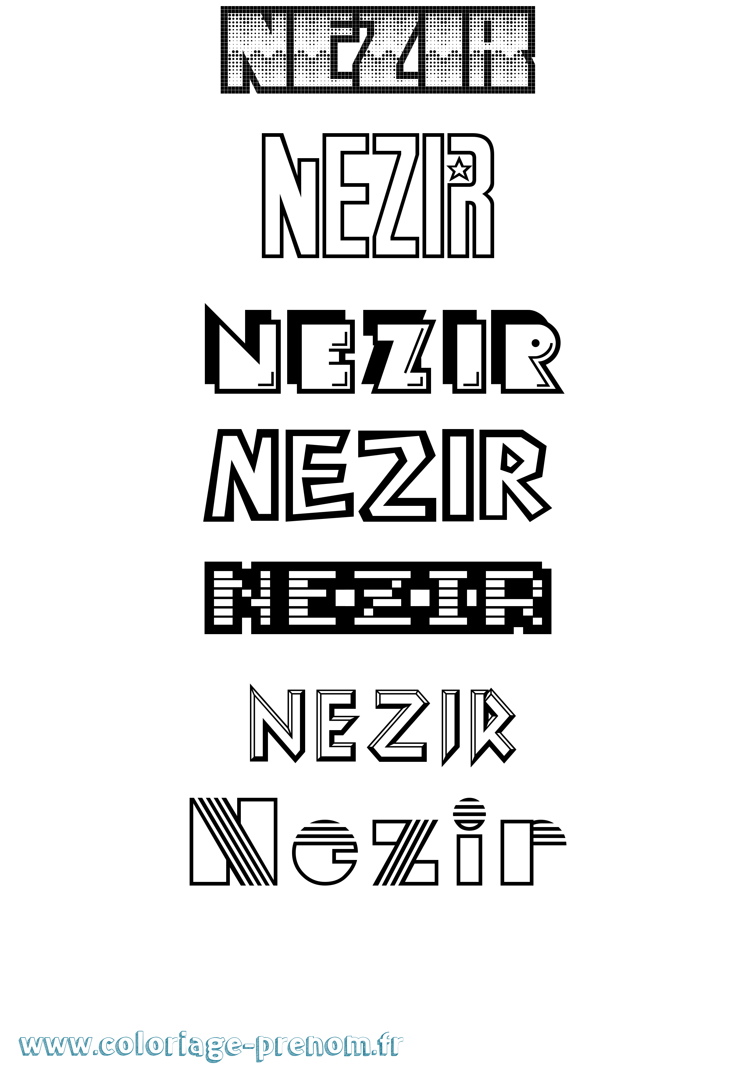 Coloriage Nezir Jeux Vidéos Coloriage prénom Nezir Jeux Vidéos