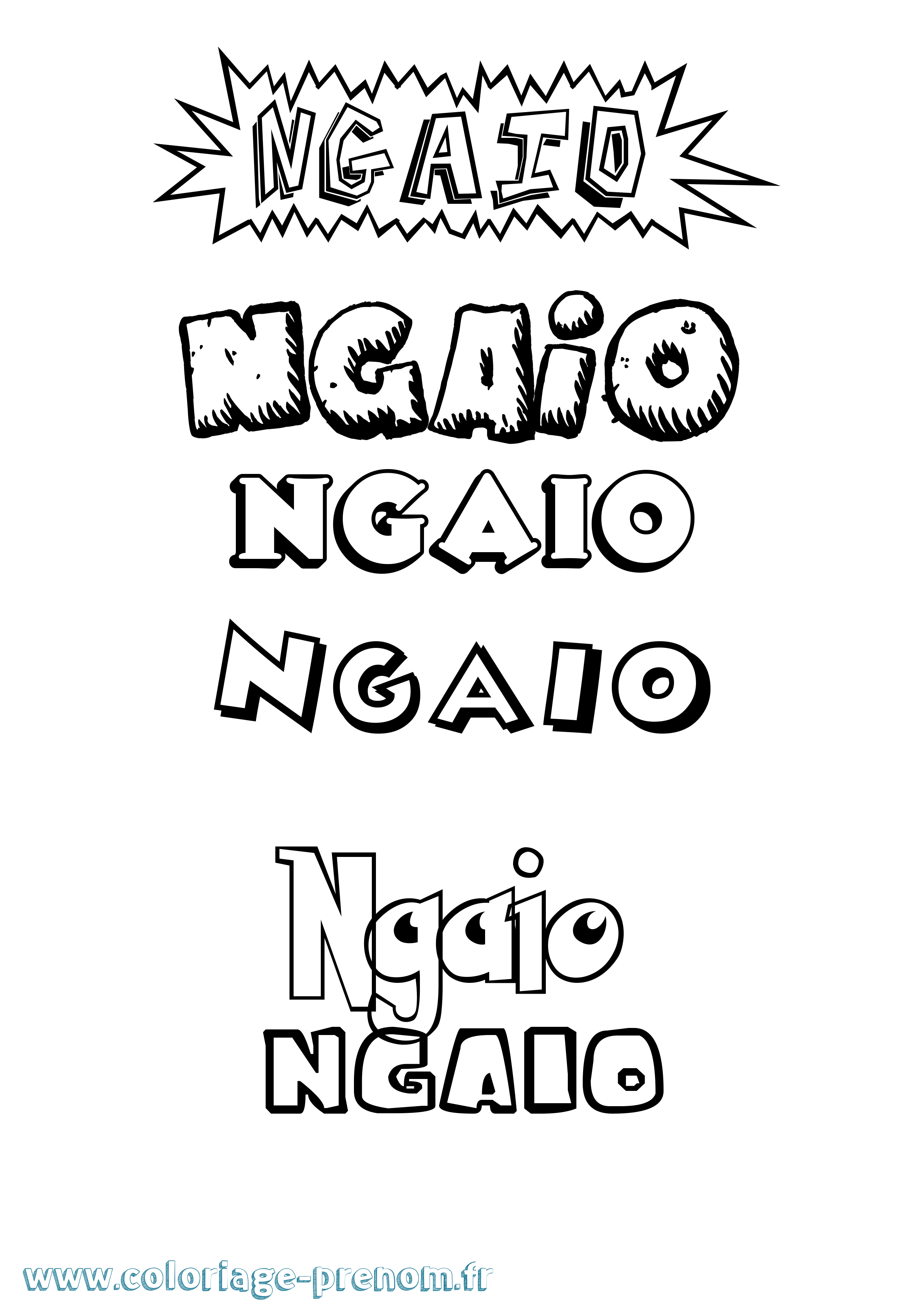 Coloriage Ngaio Dessin Animé Coloriage prénom Ngaio Dessin Animé