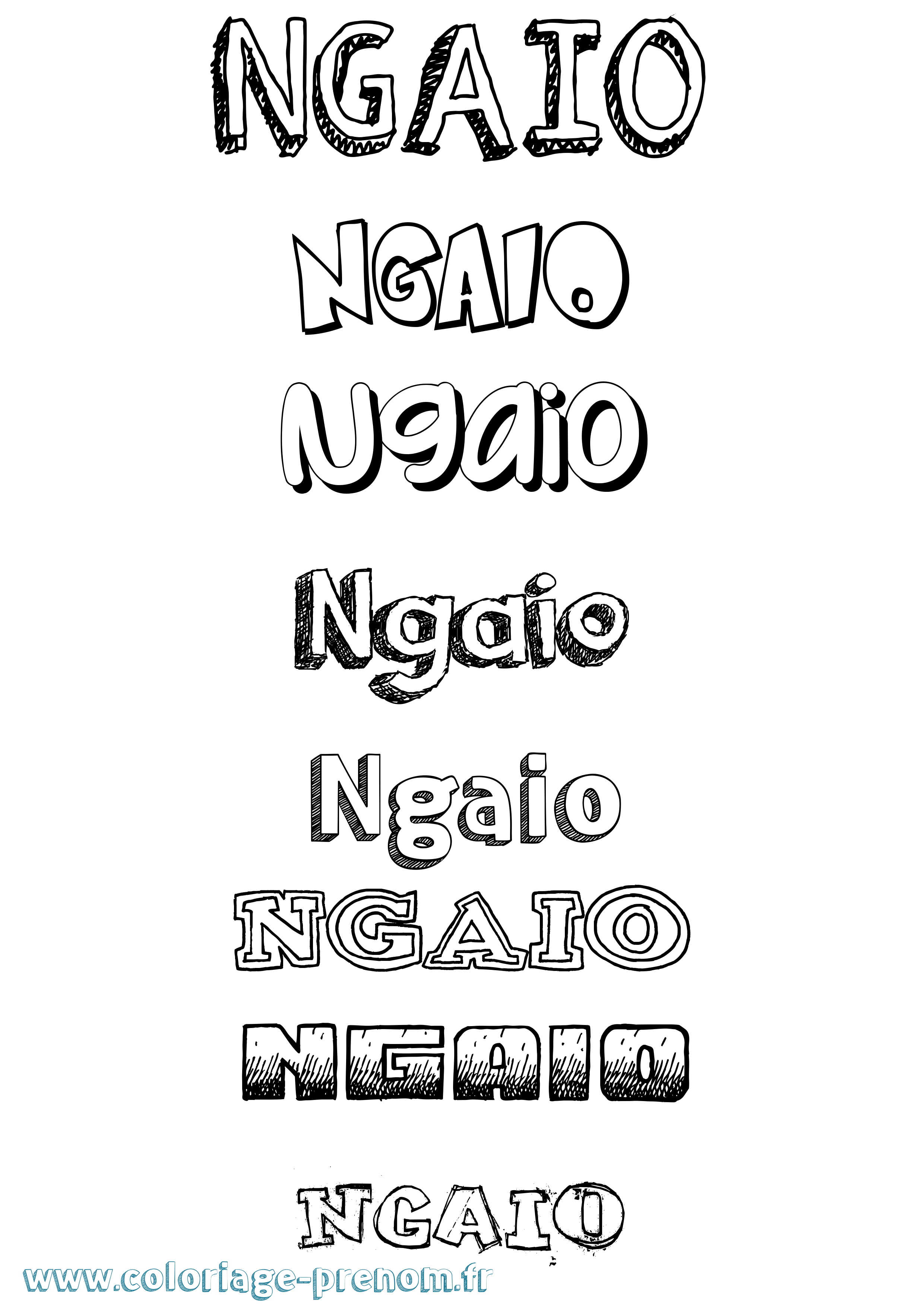 Coloriage Ngaio Dessiné Coloriage prénom Ngaio Dessiné