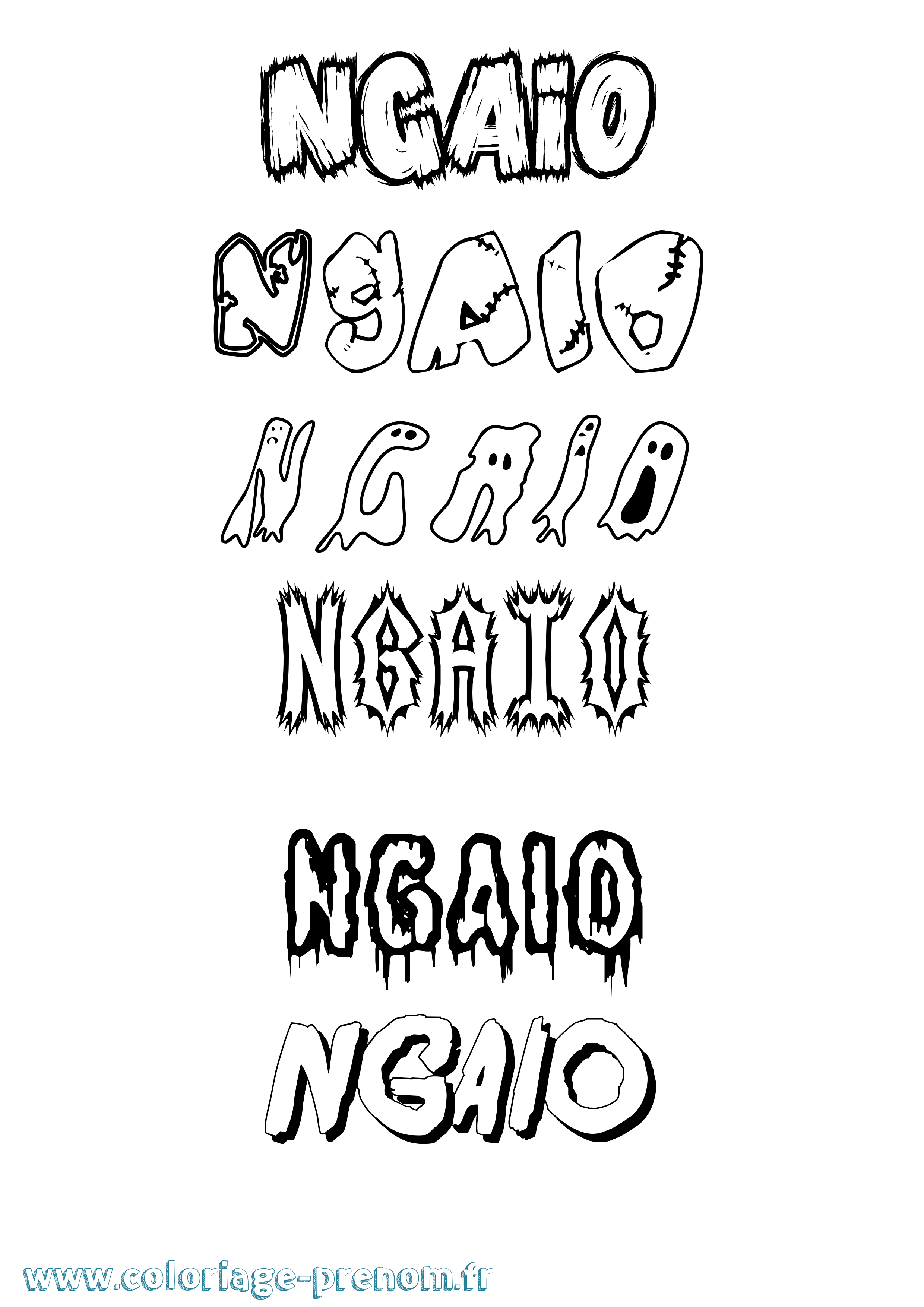 Coloriage Ngaio Frisson Coloriage prénom Ngaio Frisson