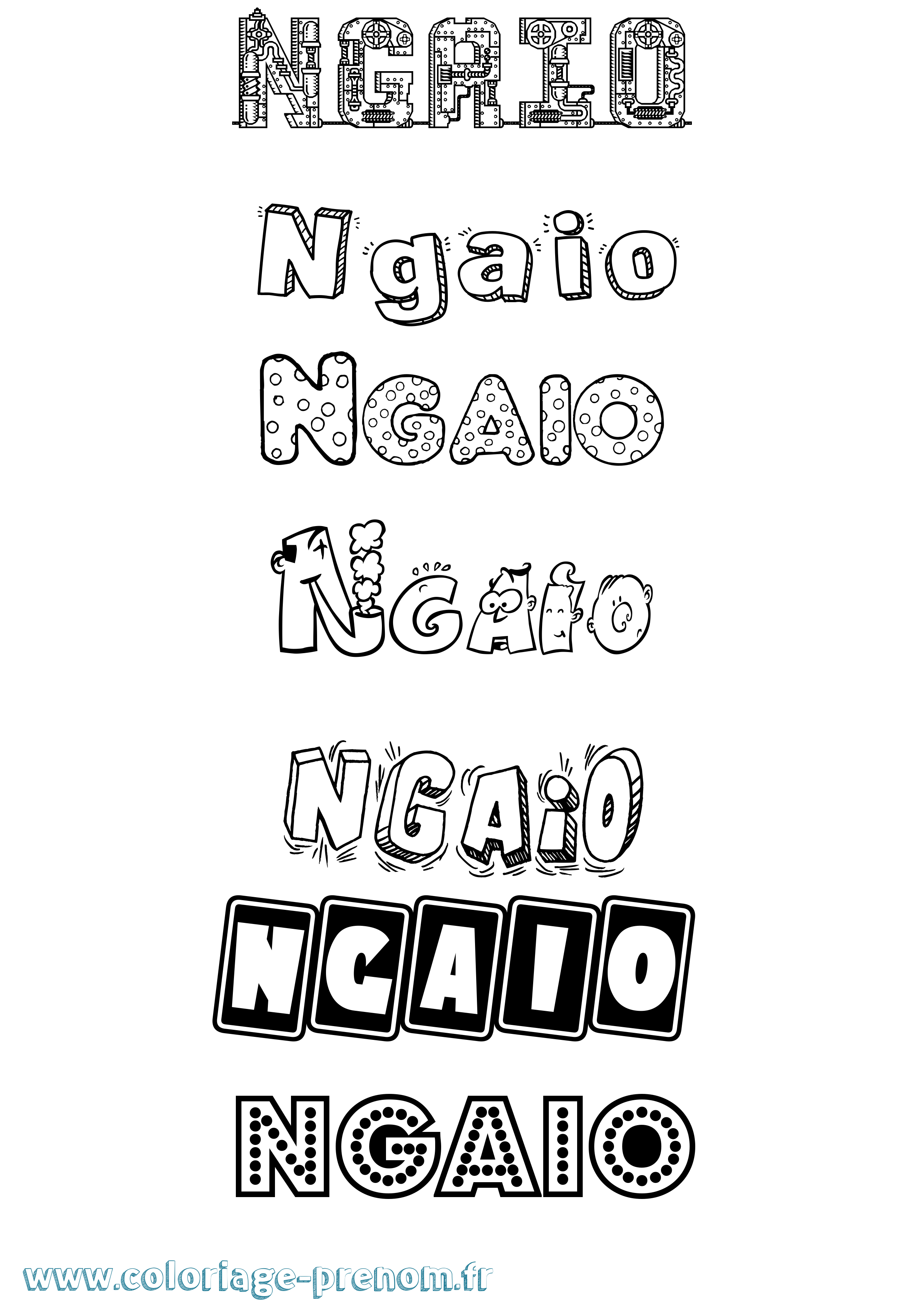 Coloriage Ngaio Fun Coloriage prénom Ngaio Fun
