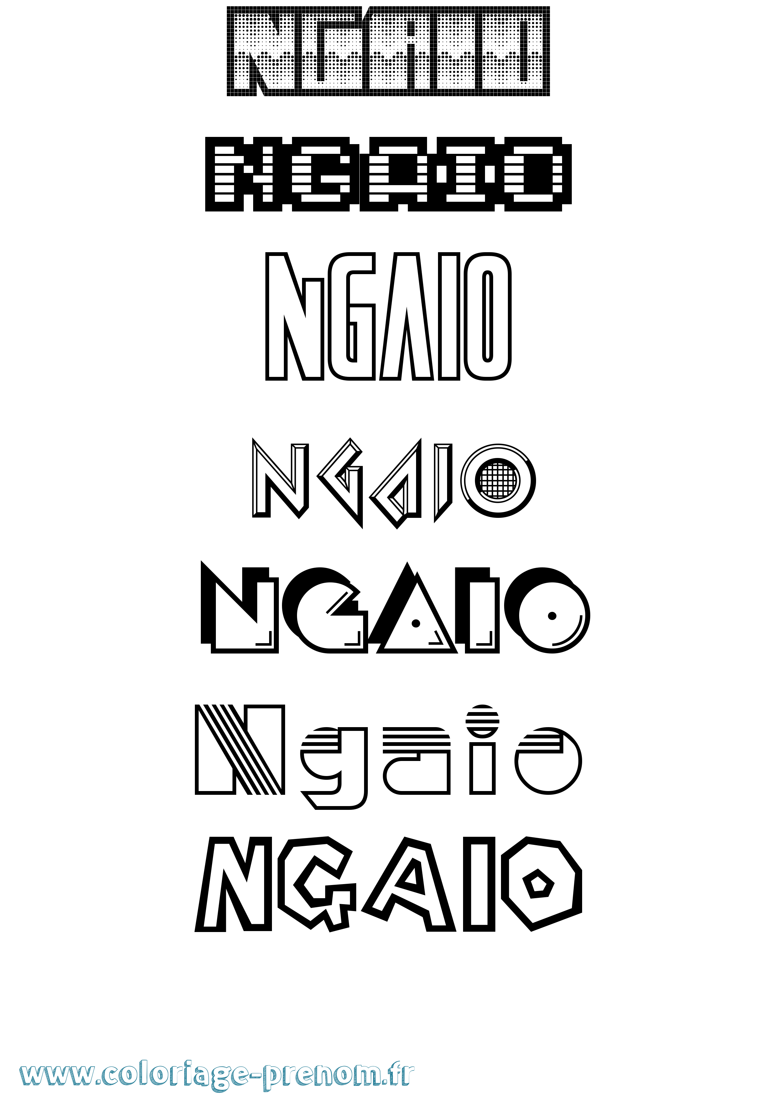 Coloriage Ngaio Jeux Vidéos Coloriage prénom Ngaio Jeux Vidéos