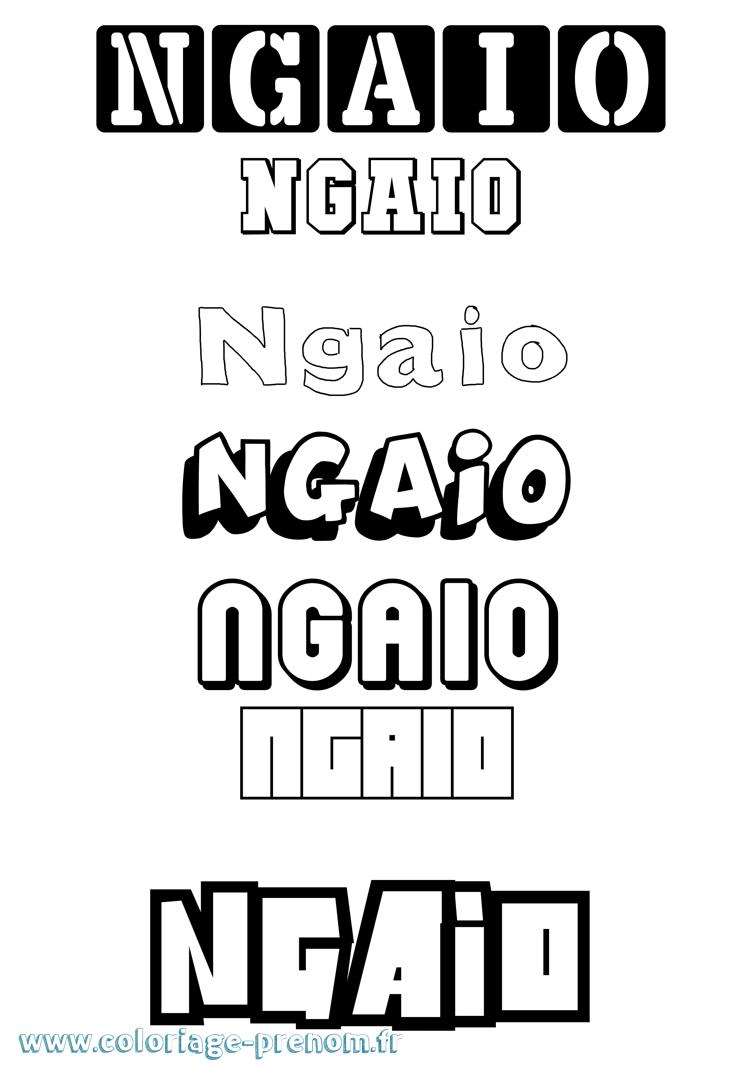 Coloriage Ngaio Simple Coloriage prénom Ngaio Simple