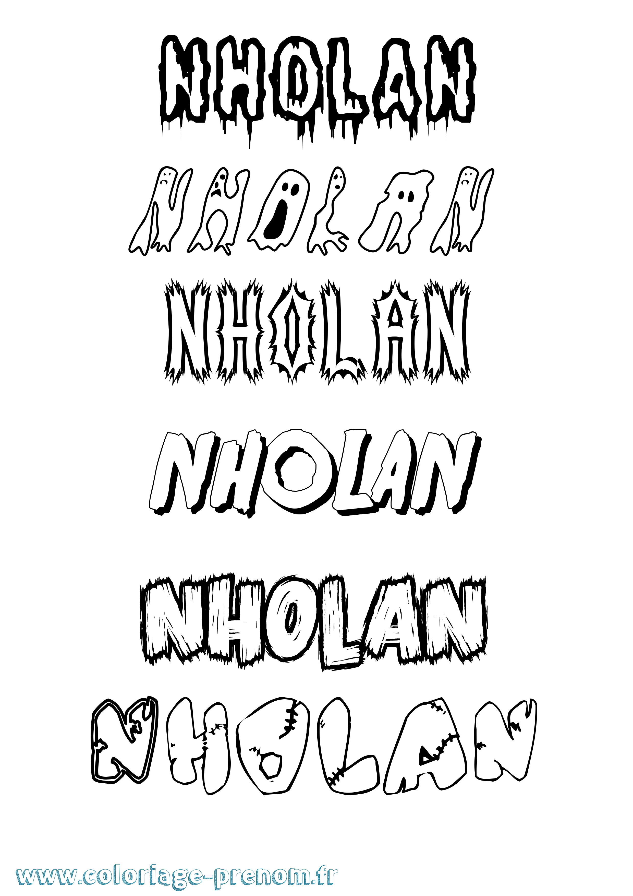 Coloriage Nholan Frisson Coloriage prénom Nholan Frisson